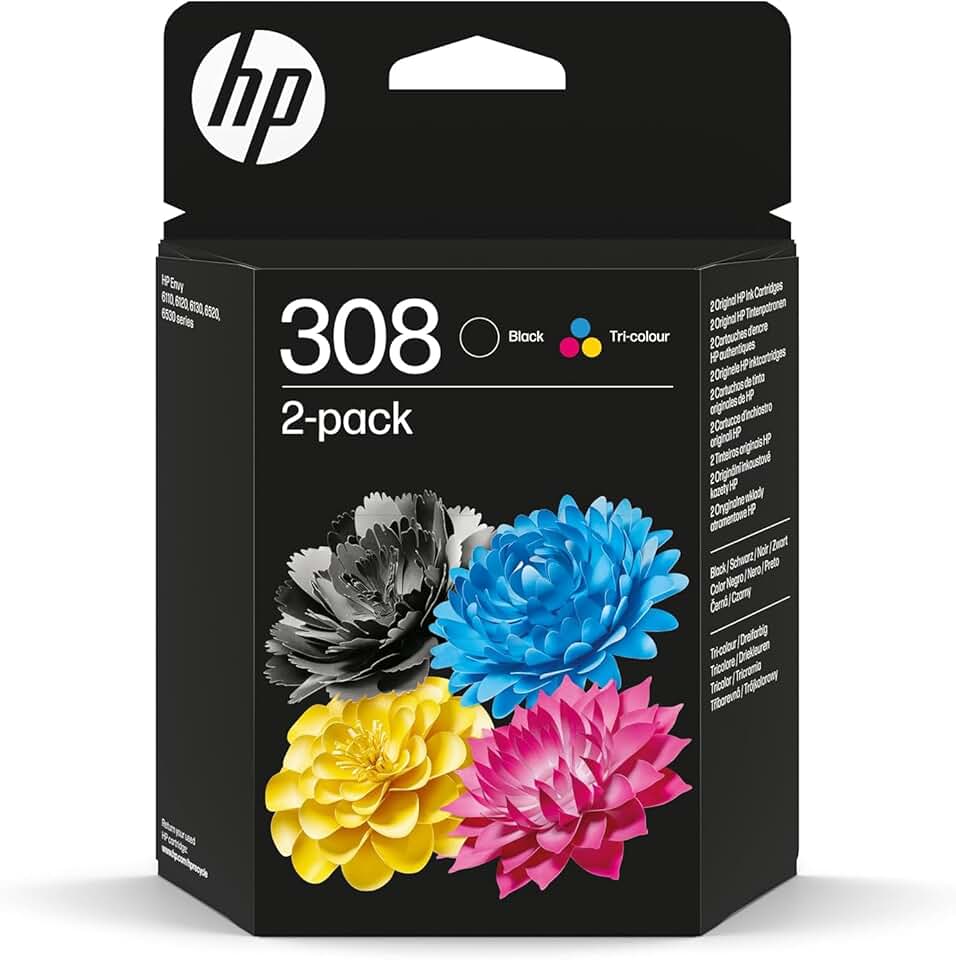 HP - Cartouches d’encre 308 - pack de 2 - noir/couleur - 3ED40AE