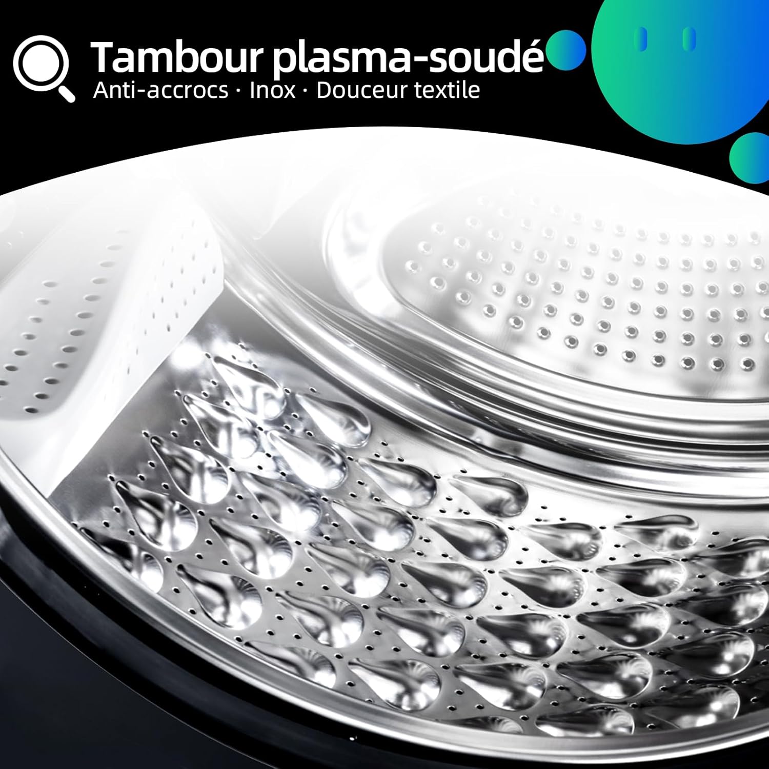 CHiQ - lave-linge compact 7kg, 1200tr/min, vapeur, classe A, CW07123863AX