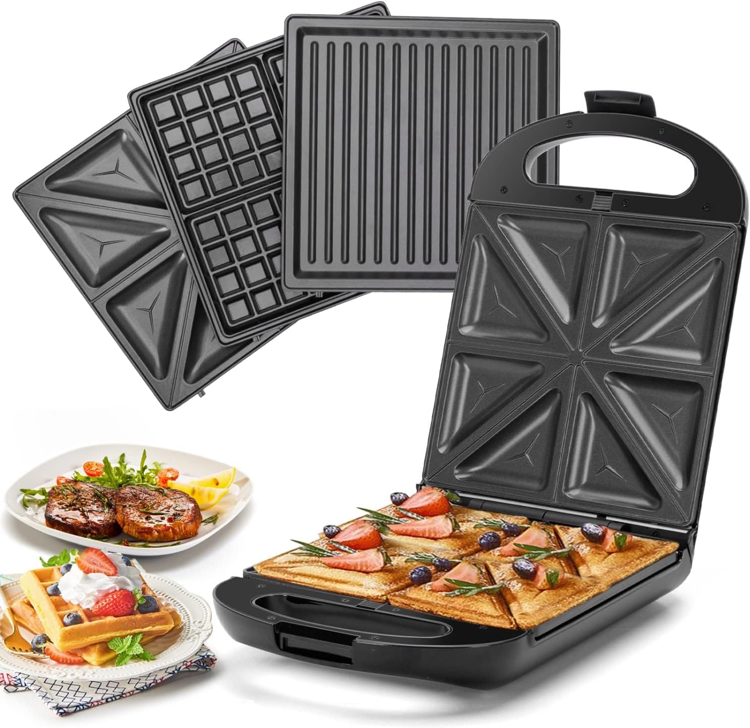 Taylor Swoden - Bruno 3 en 1 - 1200W - 4 sandwichs, plaques antiadhésives, rotation 180°, sans BPA