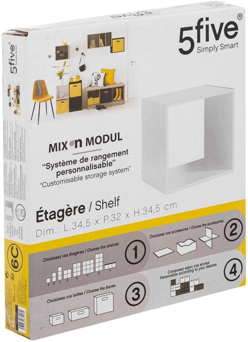 5five - Cube Mix N Modul - 34,5x32x34,5cm - Modulable blanc, rangement