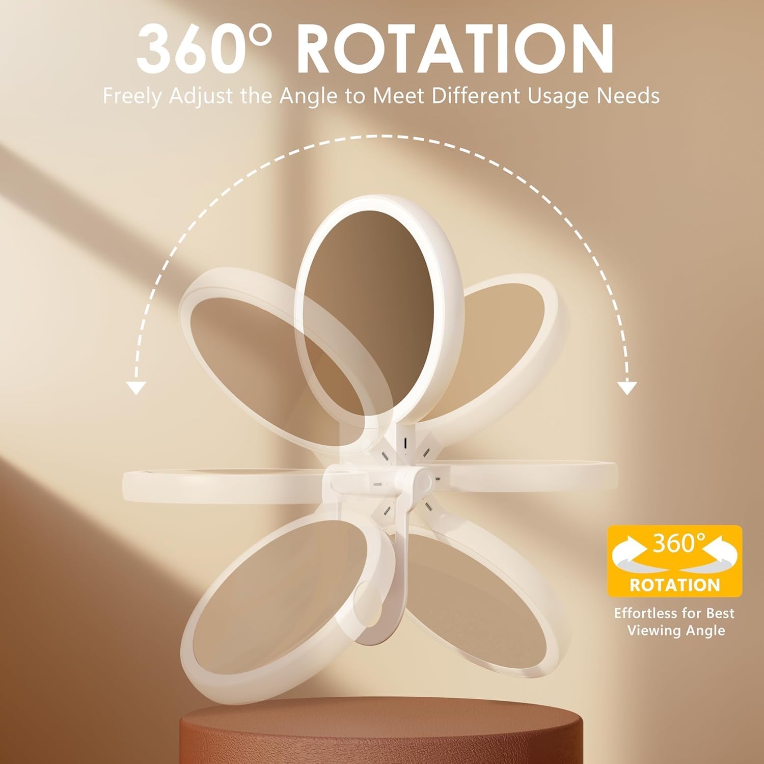 Auxmir - miroir lumineux double face, 30X/1X, LED rechargeable, compact