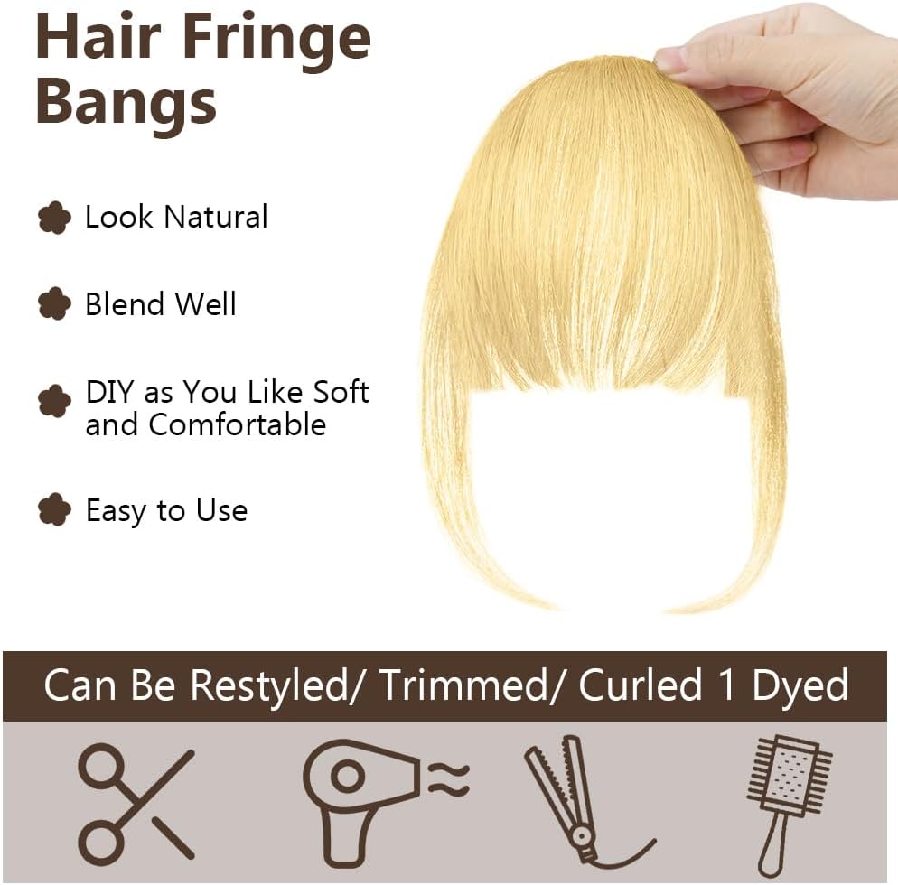 LOPHE - Frange à clip tressée - cheveux humains - Or - Air Bangs