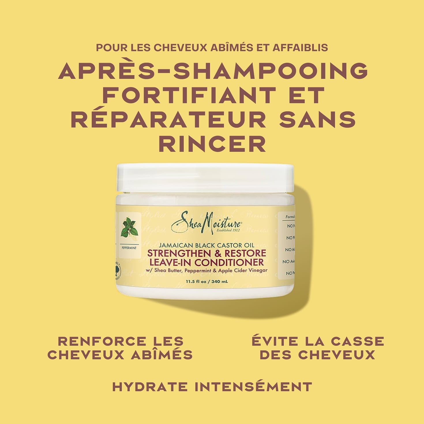 SheaMoisture - Set Huile Ricin Noir Jamaïque - 384/355/431 ml - Shampooing, masques et soins cheveux