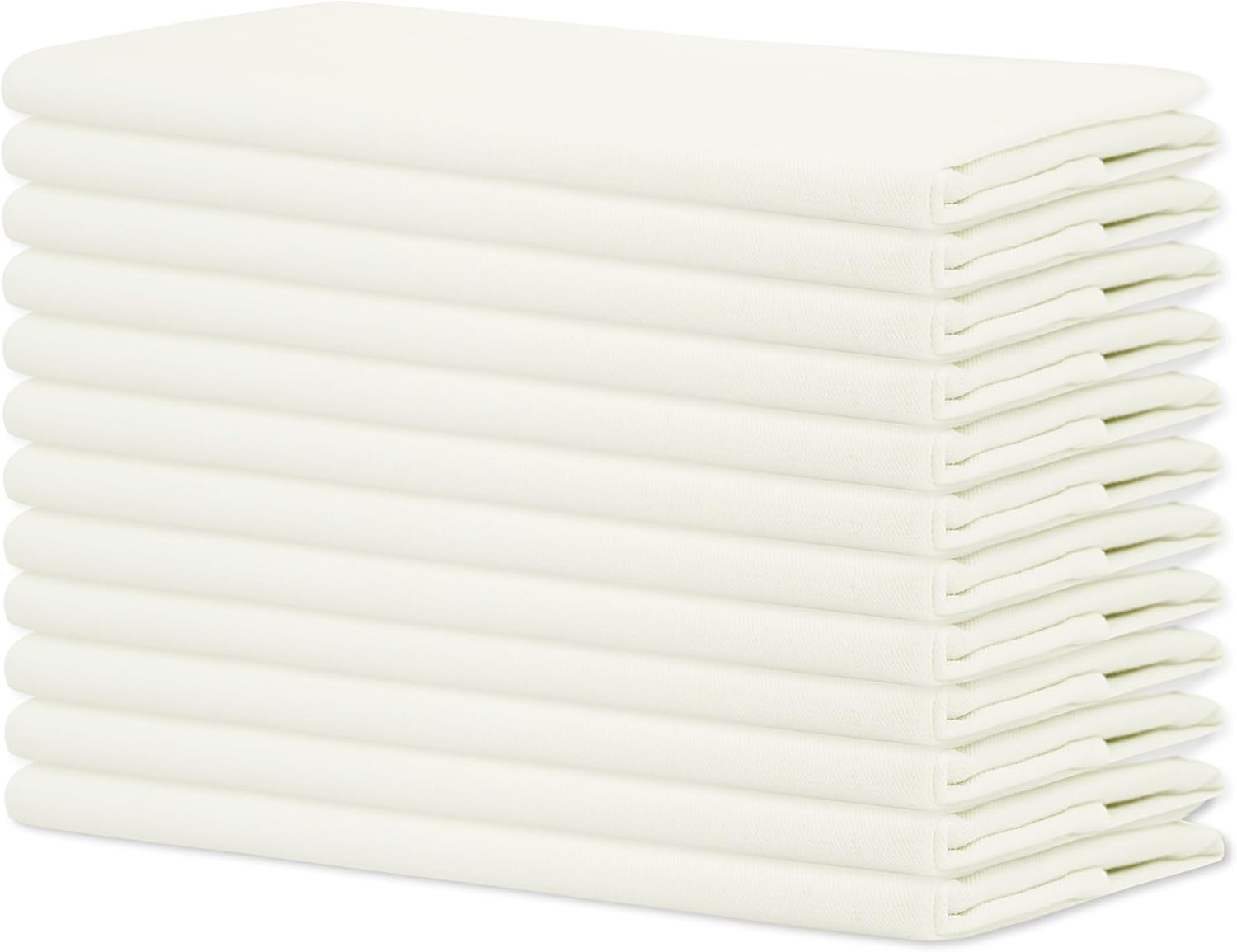 Sweet Needle - serviettes table crème 45x45cm coton épais lot de 12