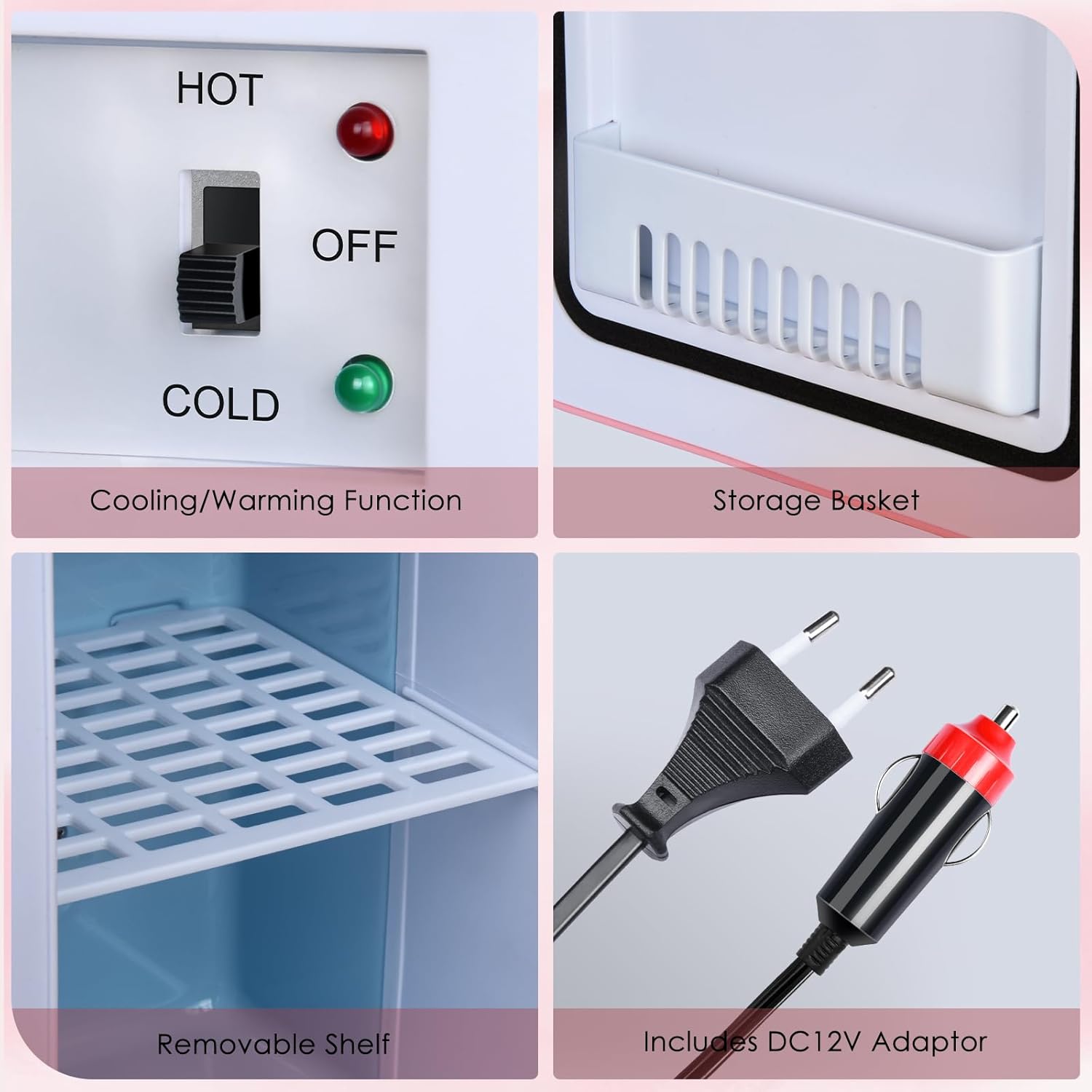 Astarama - Mini frigo 6L/8 canettes - chaud/froid, silencieux, portable