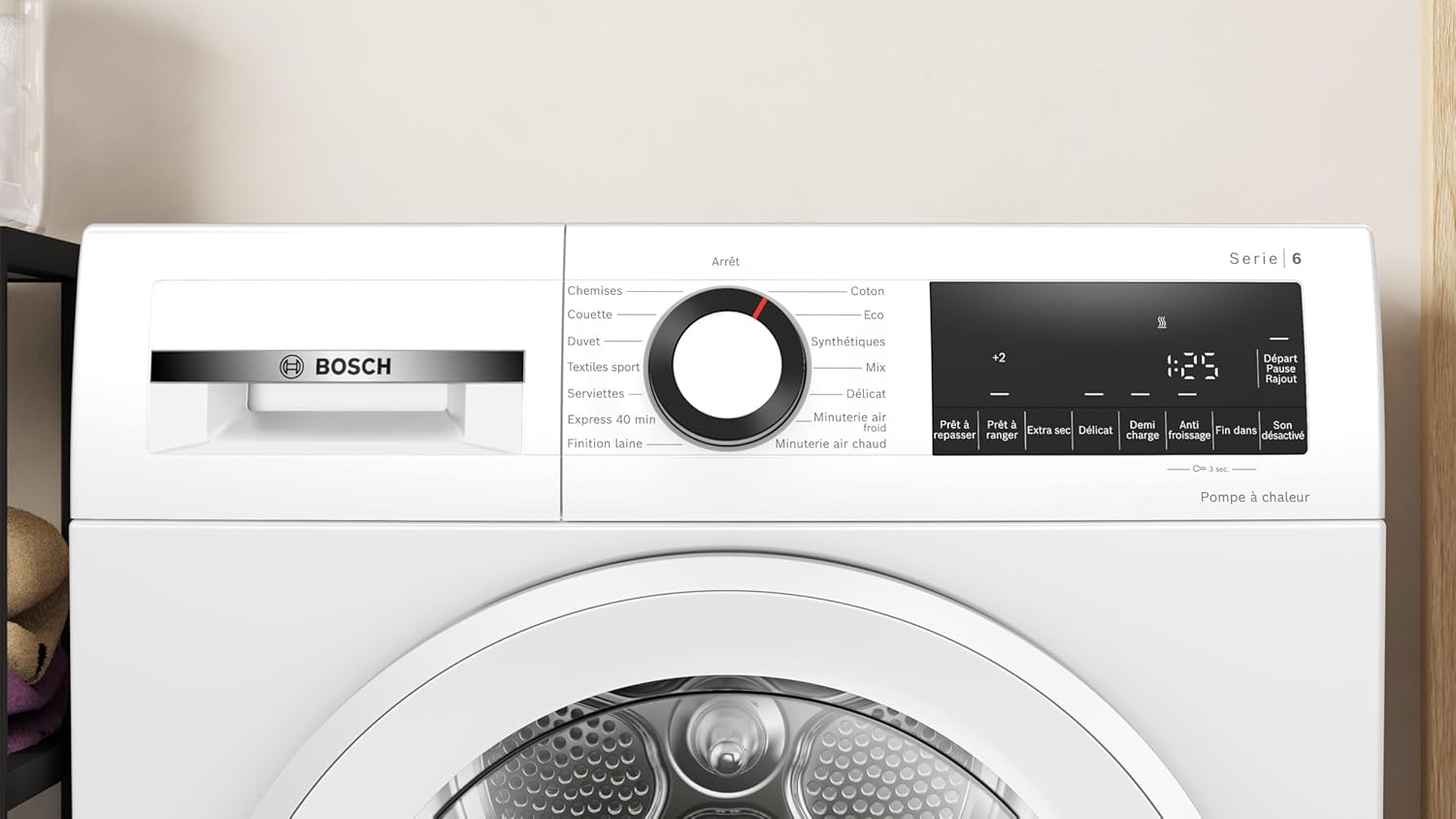 Bosch - Sèche-linge Série 6 - 9 kg, pompe à chaleur, blanc - WQG1420DFR