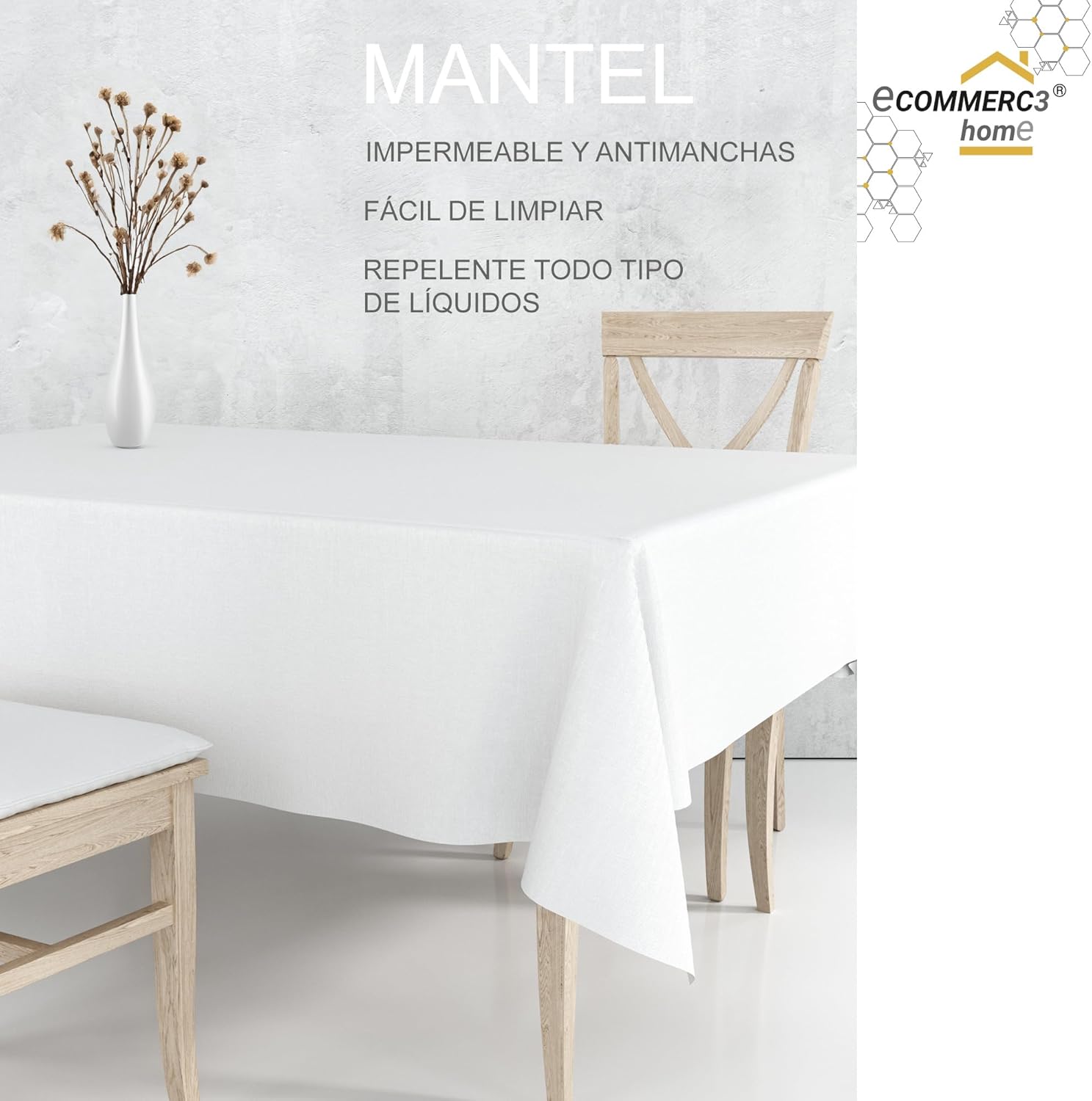 Nappe en toile cirée - Zen Pierres - 220x140 cm - résistante, imperméable