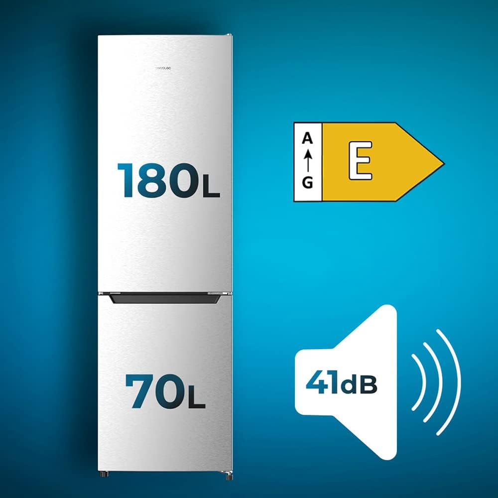Cecotec - Bolero CoolMarket Combi 250 - 180x55 cm - 250L, No Frost, Multi Air Flow, faible conso