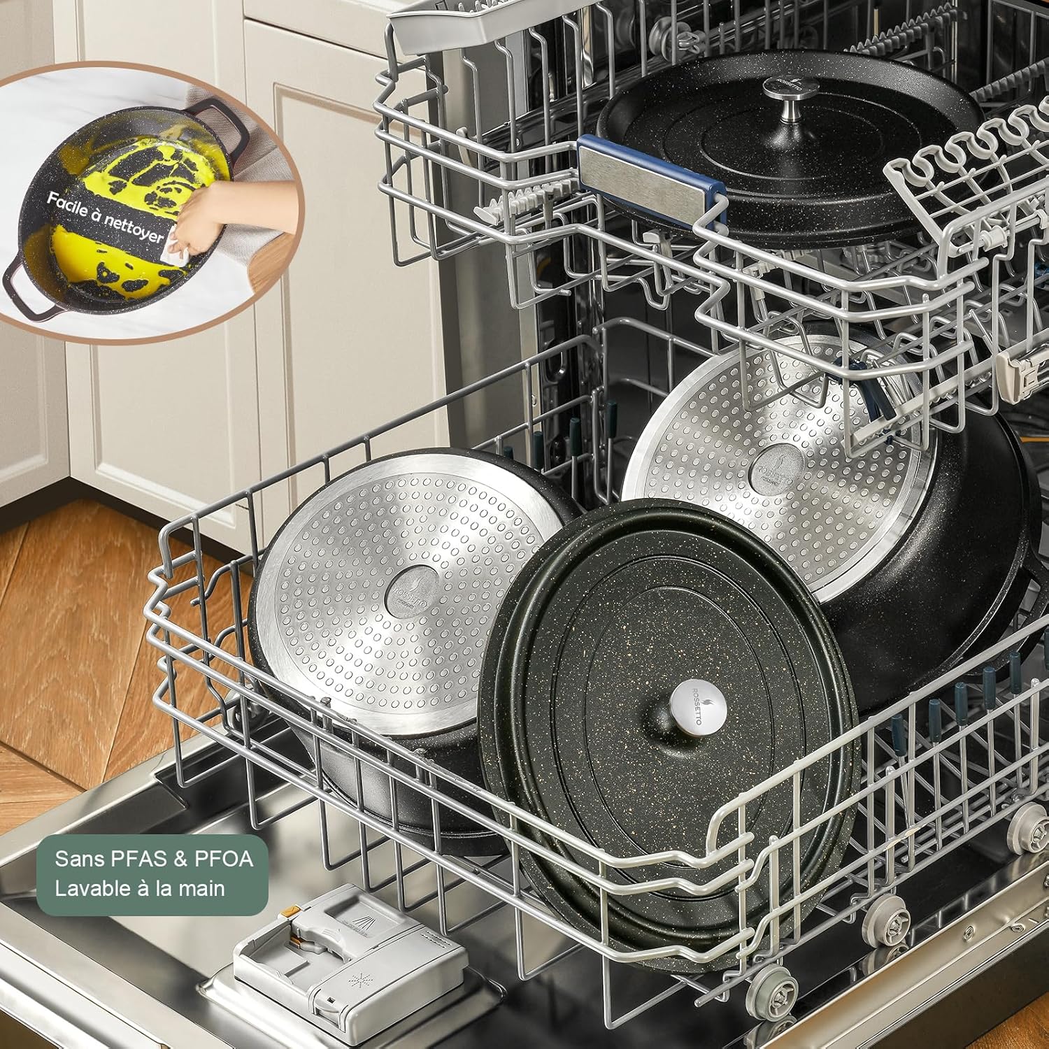 ROSSETTO - Cocotte ovale fonte d’aluminium 31cm 6,3L - antiadhérent, induction, four 230℃