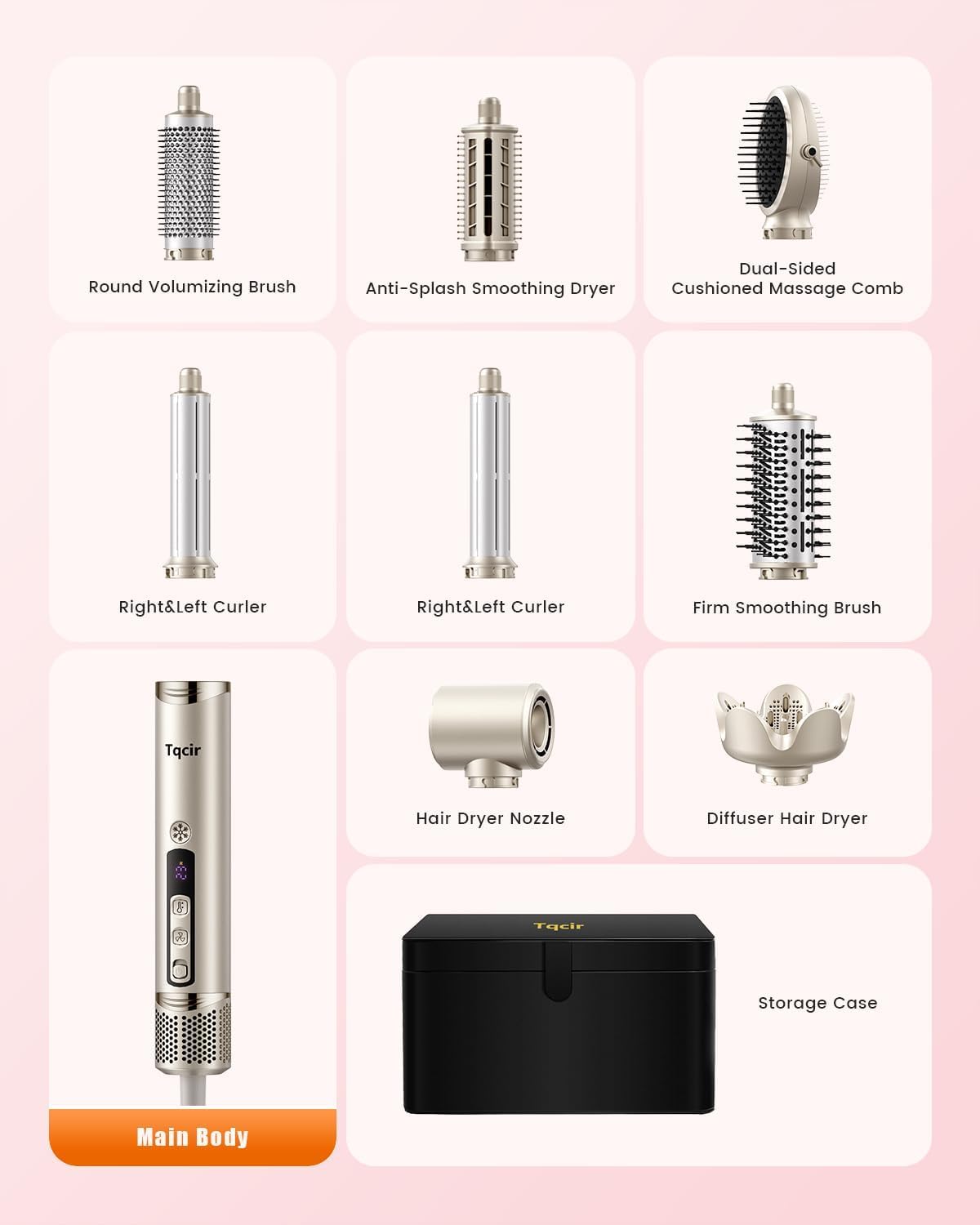 Air Styler 8 en 1 - FlexStyle - étui inclus - boucleurs, brosses