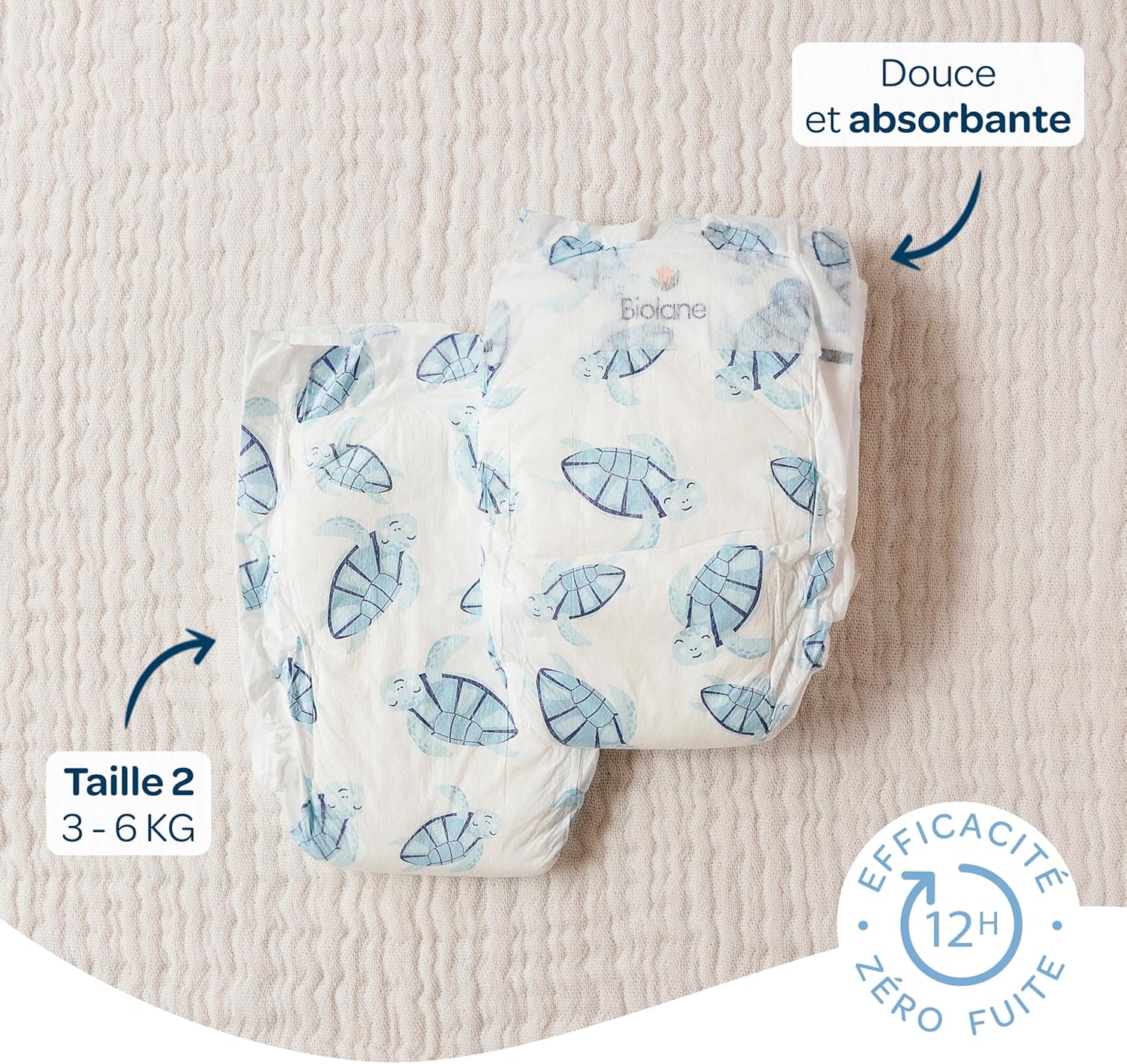 Biolane - Couches bébé Taille 2 3-6kg - Ultra-absorbantes, confort, 81 pièces