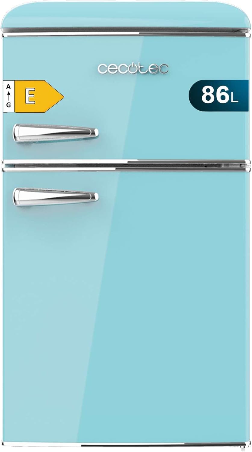 Cecotec - Bolero CoolMarket 2D Origin 86 - 86L, 2 portes, No Frost, 89,3x48,7cm, lumineux, bleu