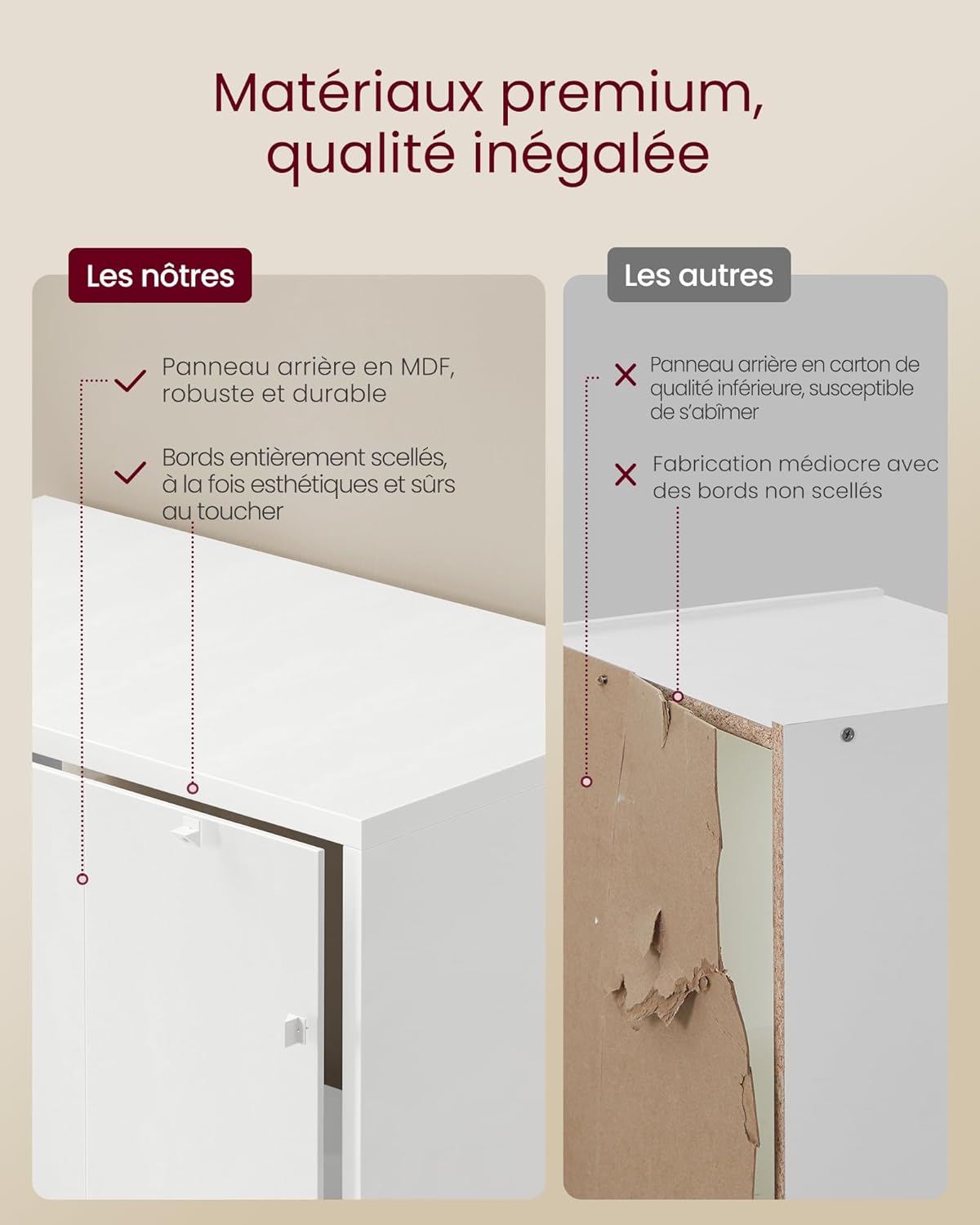 VASAGLE - Custos Collection - 24x31,8x175 cm - étagère 6 niveaux avec porte LBC401W01