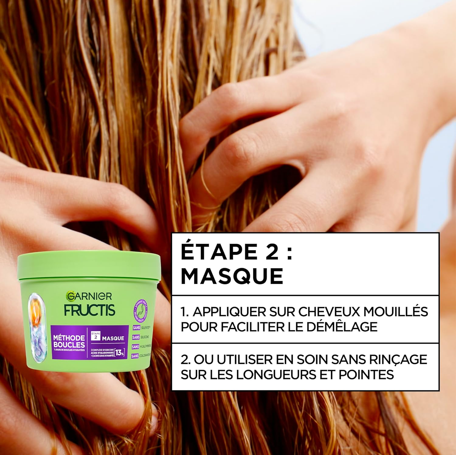Garnier - Fructis Méthode Boucles - 3 produits - acide hyaluronique, karité, soin boucles