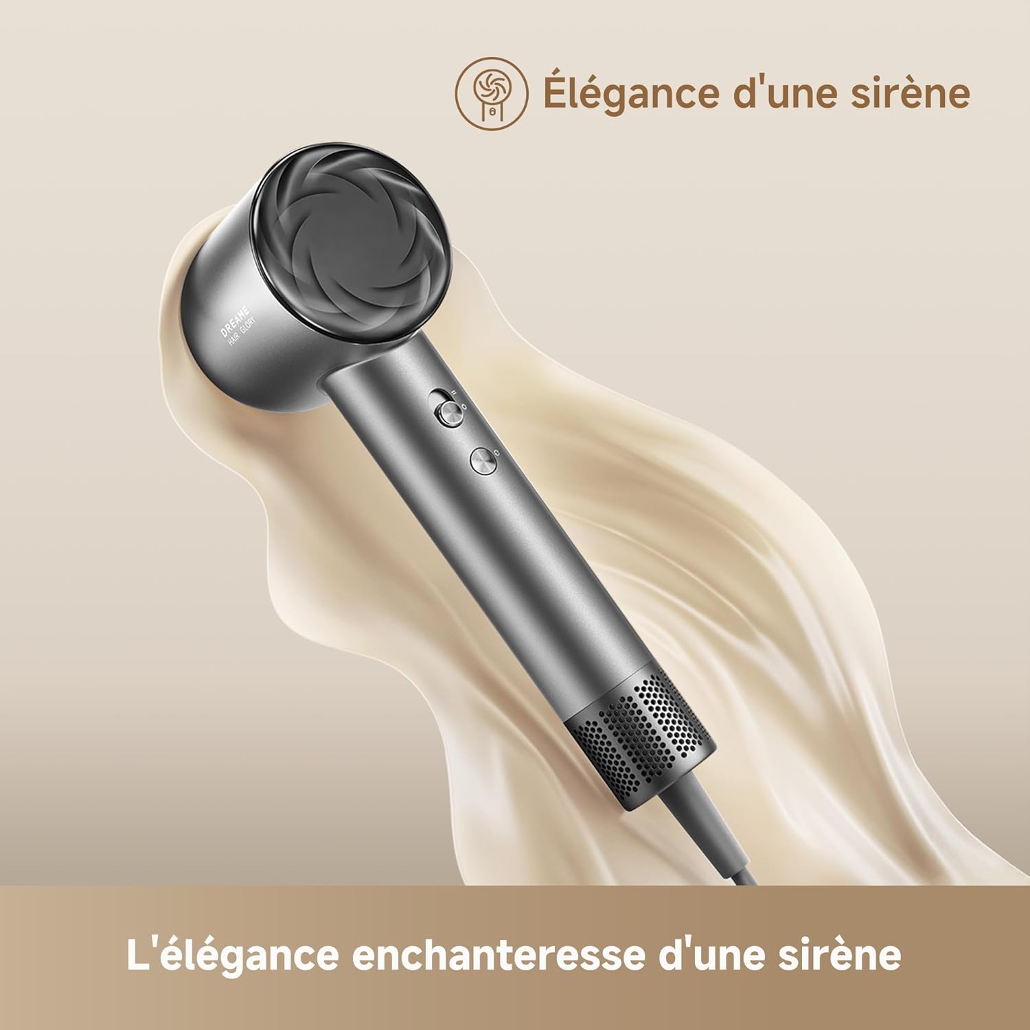 Dreame - Hair Glory Mix - 336g - 110 000tr/min, 3 embouts, ions, NTC