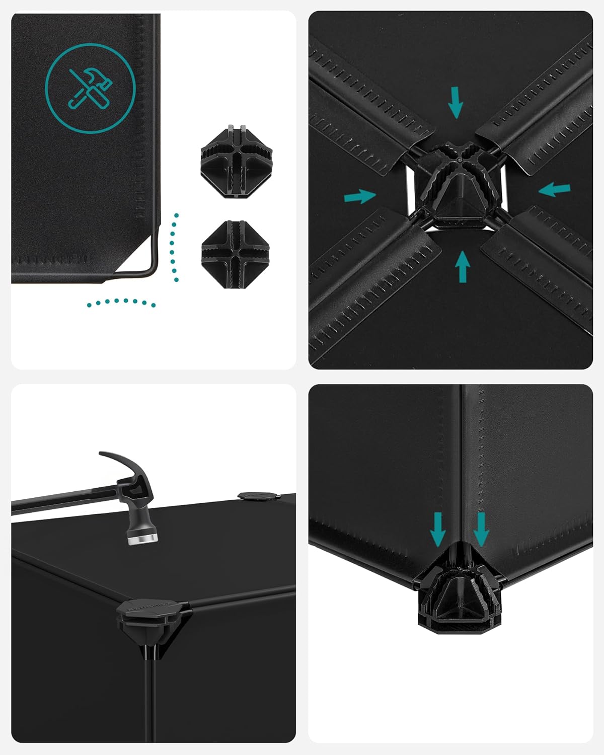 SONGMICS - meuble à chaussures modulable 10 compartiments, env. 60x30x180 cm, capacité 20 paires, noir, LPC10HV1