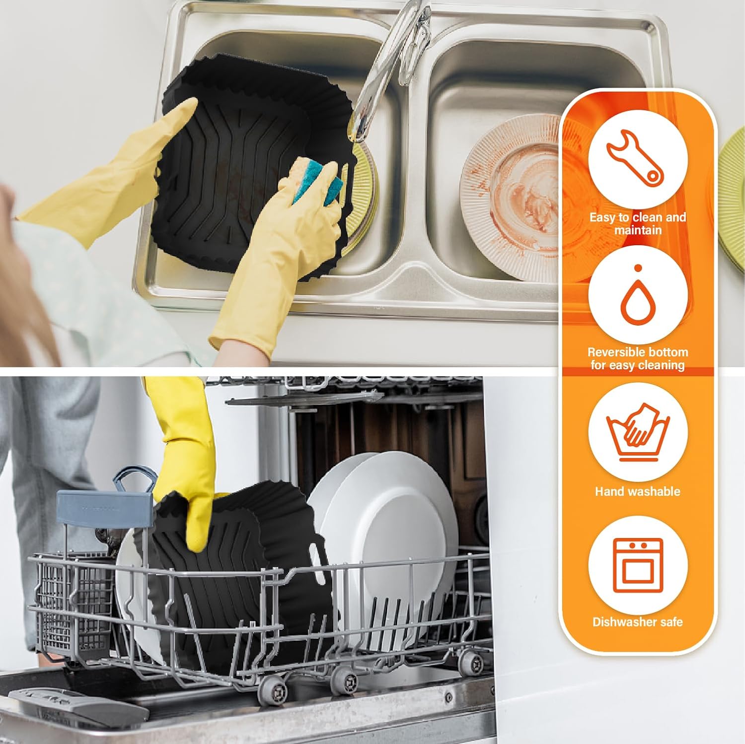 Moule en silicone airfryer 22x23cm réutilisable, lot 3, COSORI/PHILIPS/NINJA