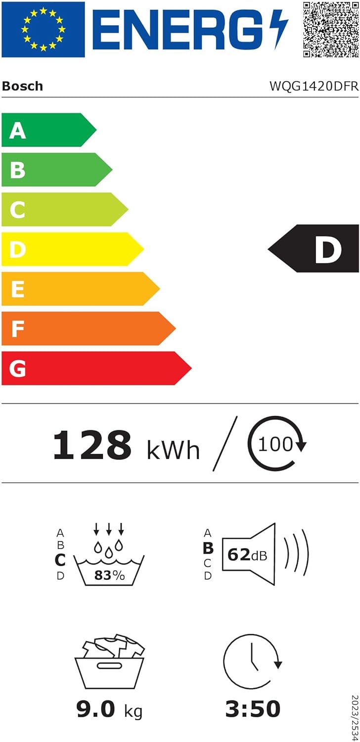 Bosch - Sèche-linge Série 6 - 9 kg, pompe à chaleur, blanc - WQG1420DFR