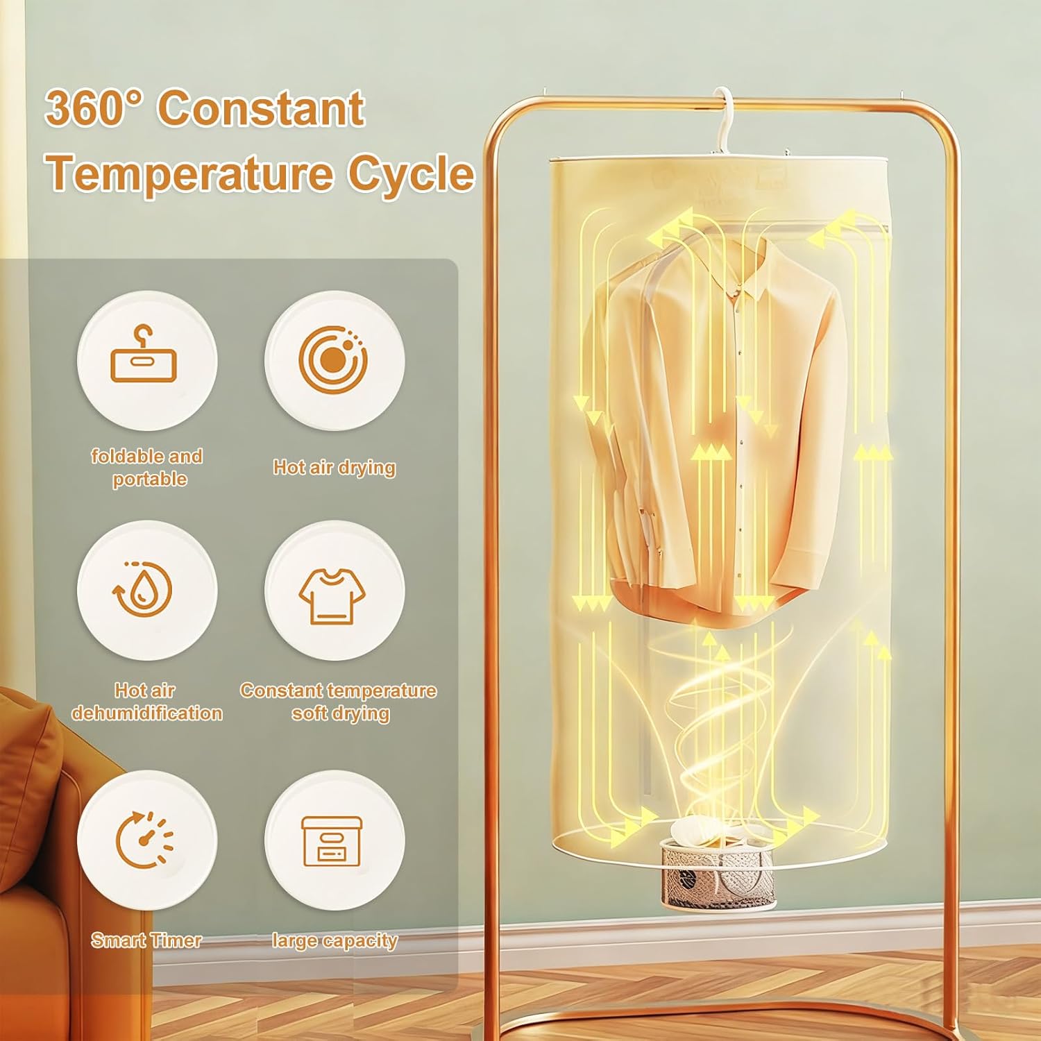 Sèche-linge portable - mini pompe à chaleur, 600W, télécommande, petit, idéal pour maison et voyage