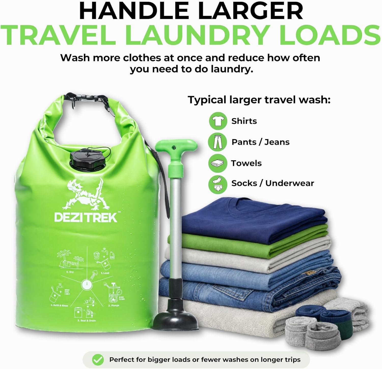 Machine à laver portable – grande capacité, lavage manuel, hors réseau