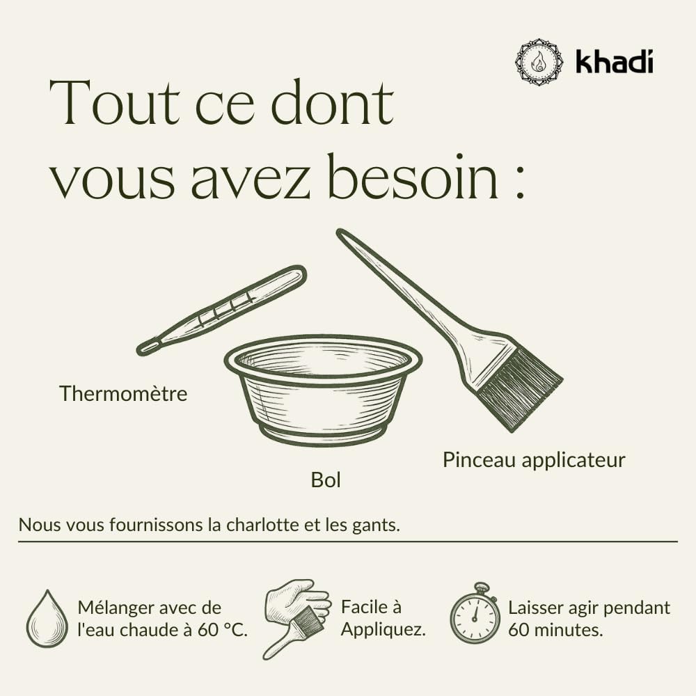 khadi - coloration végétale châtain doré - 100g - reflets ambrés naturels