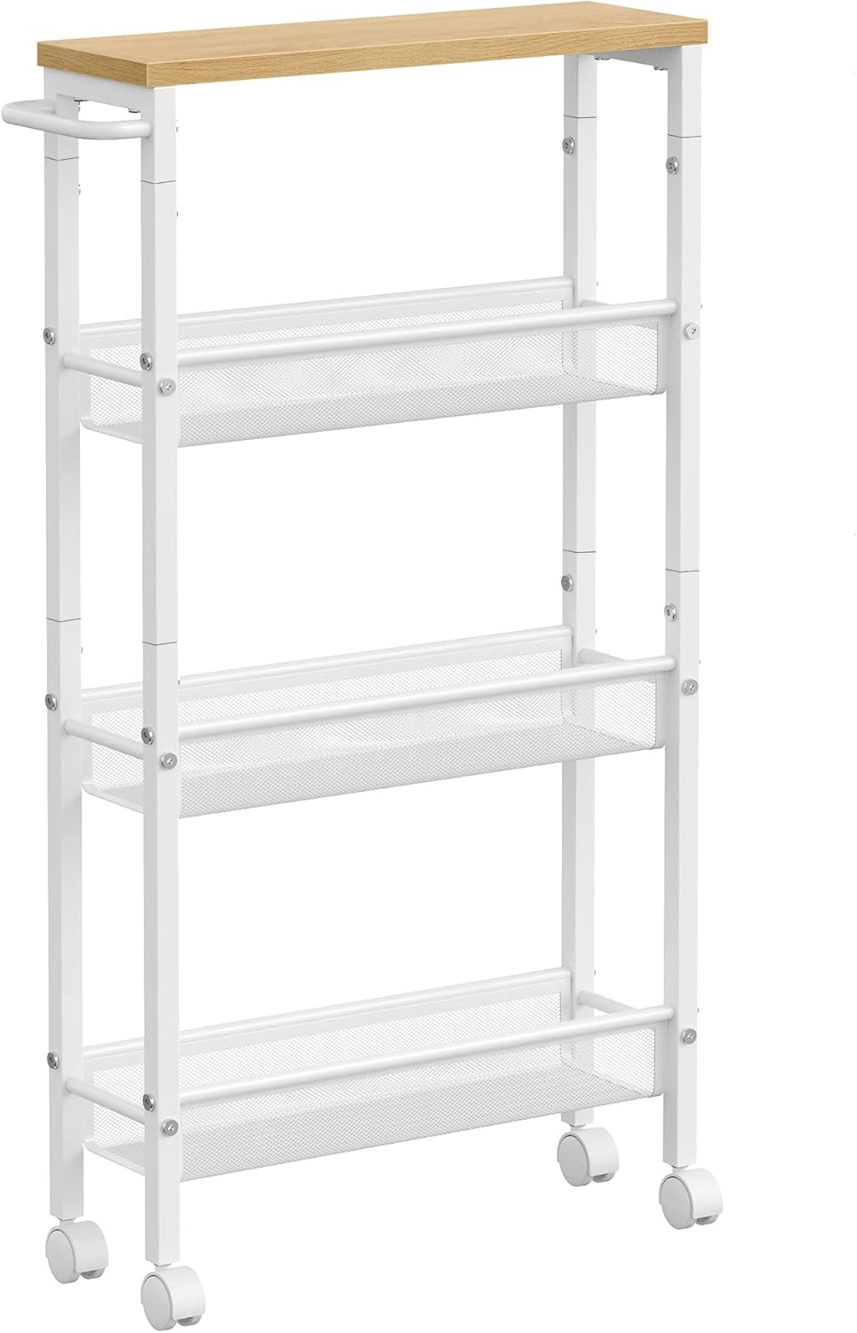 VASAGLE - desserte cuisine 4 niveaux, acier roulettes, 13x45,4x77cm, LRC032W09