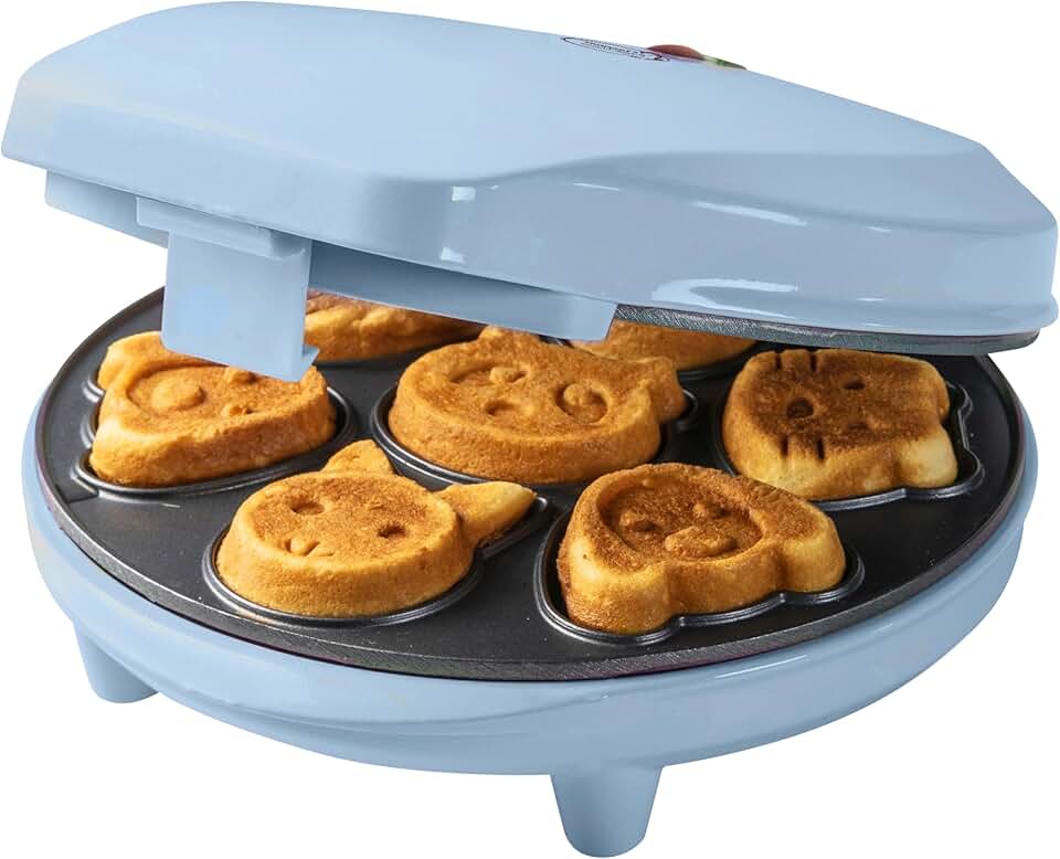 Bestron - Mini cookies bleu - 700W - plaques animaux, antiadhésif