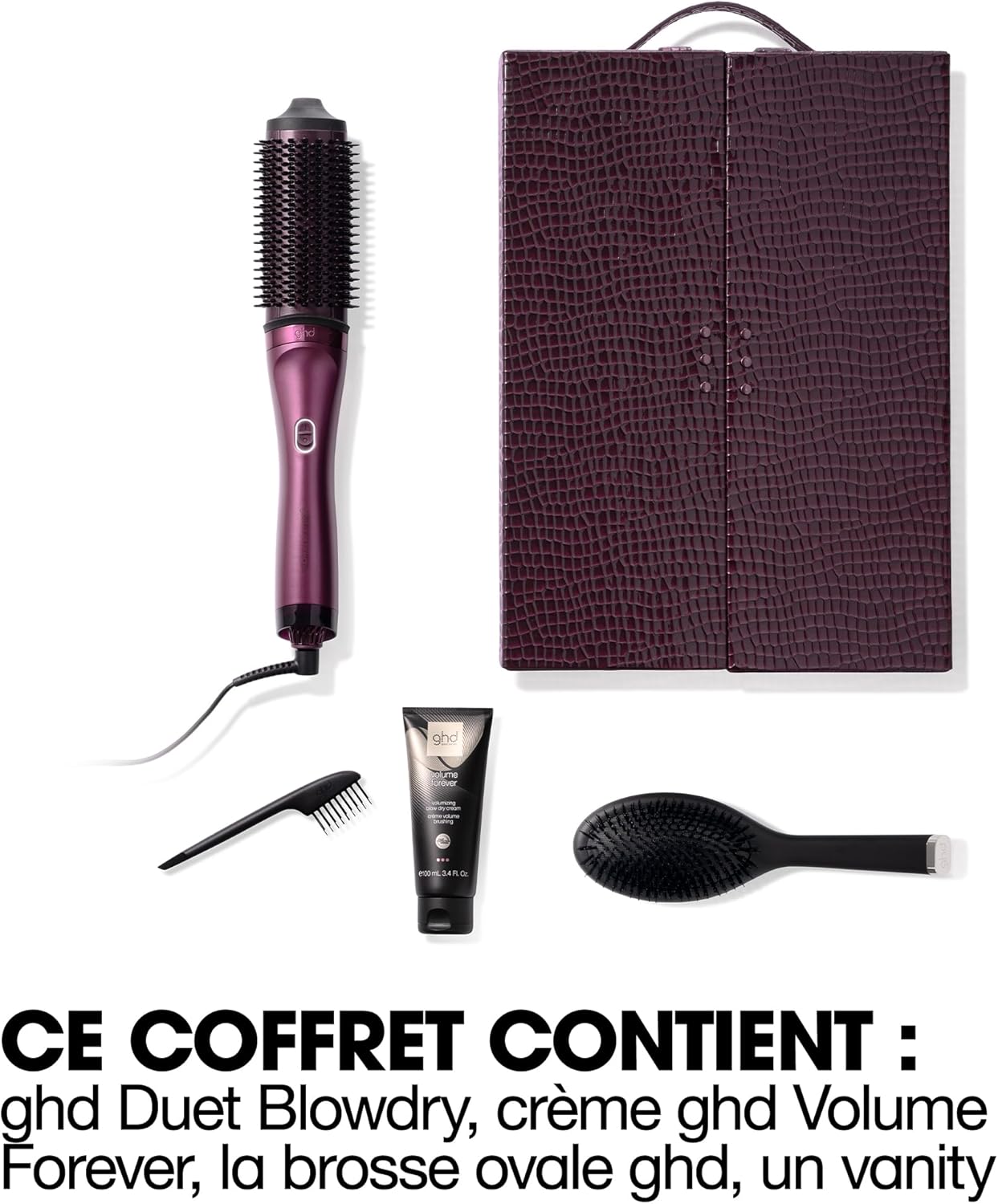 ghd - Duet Blowdry Bordeaux - brosse 2-en-1 crème volume, brushing durable