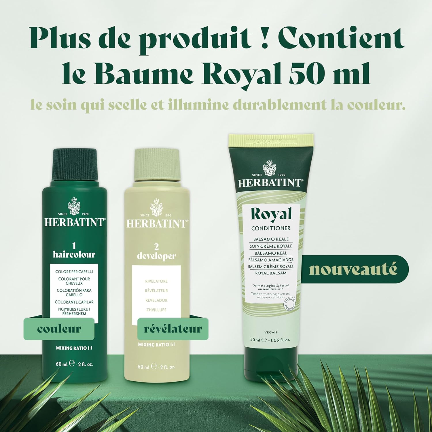 Herbatint - soin colorant permanent - 170 ml - sans ammoniaque, couvre cheveux blancs, extraits végétaux bio, testé peau