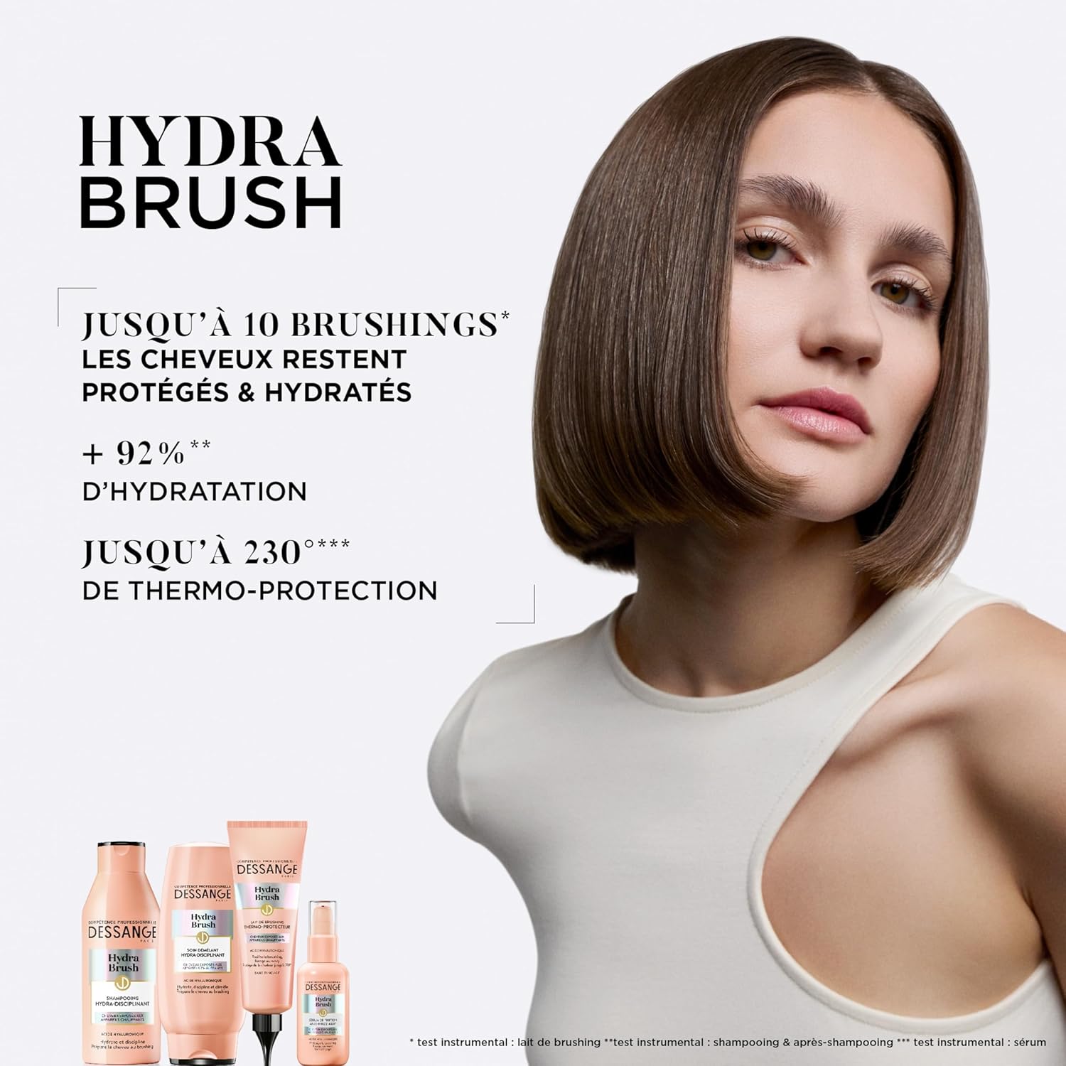 Dessange - Lait de brushing Hydra-Brush - 125ml - Thermo-protecteur, acide hyaluronique
