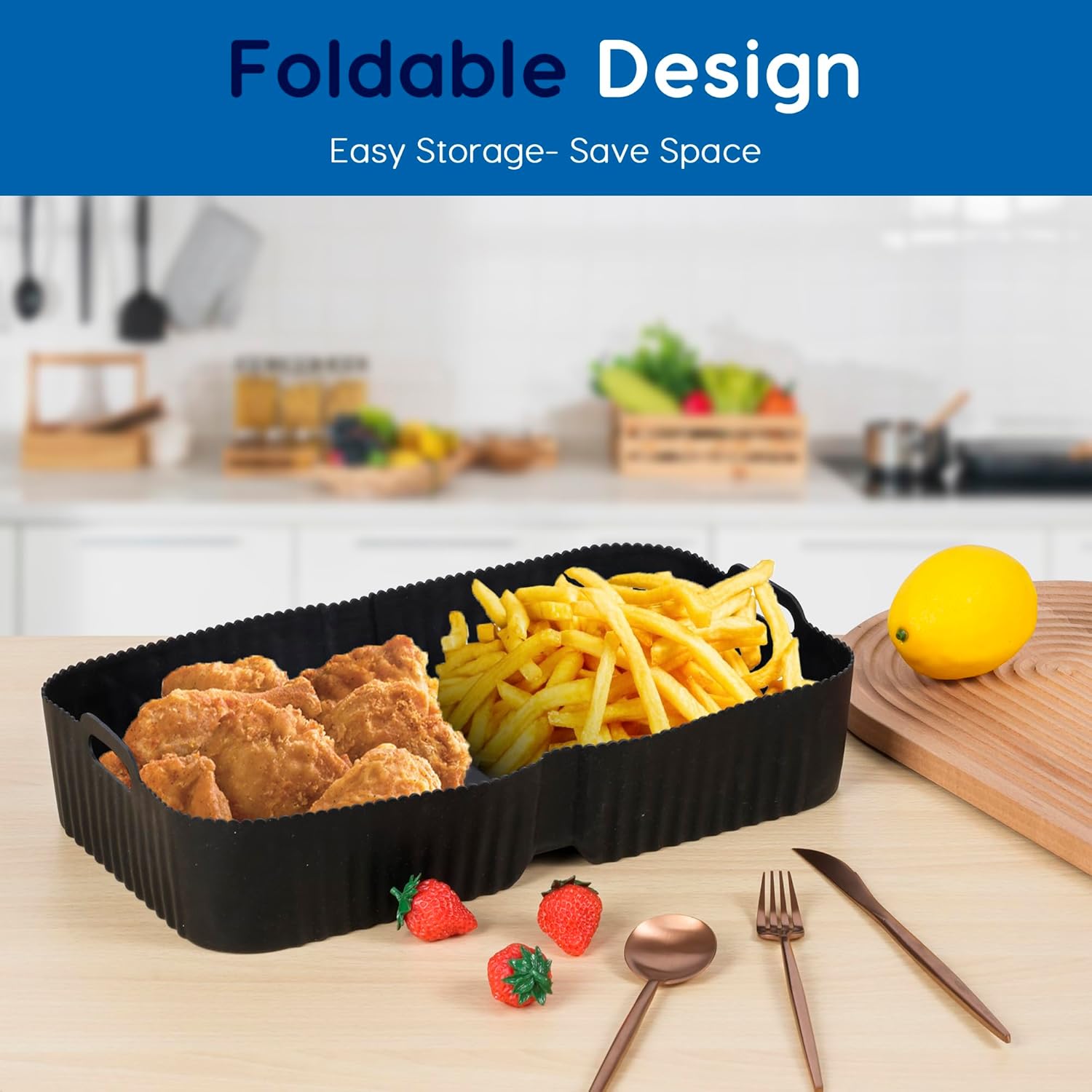 Accessoires pour friteuse - silicone grand format - compatibles 10L - réutilisable et facile à nettoyer - AF500UK/Cosori