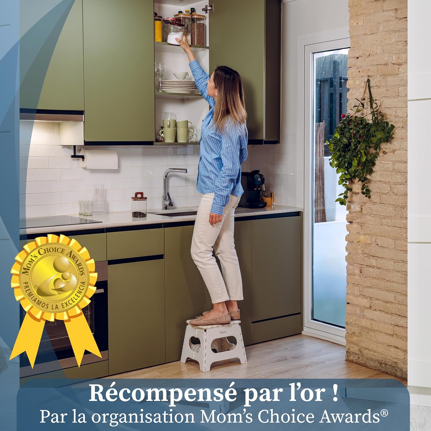 Bisoo - Tabouret pliant 22 cm - plastique, portable, sûr enfants