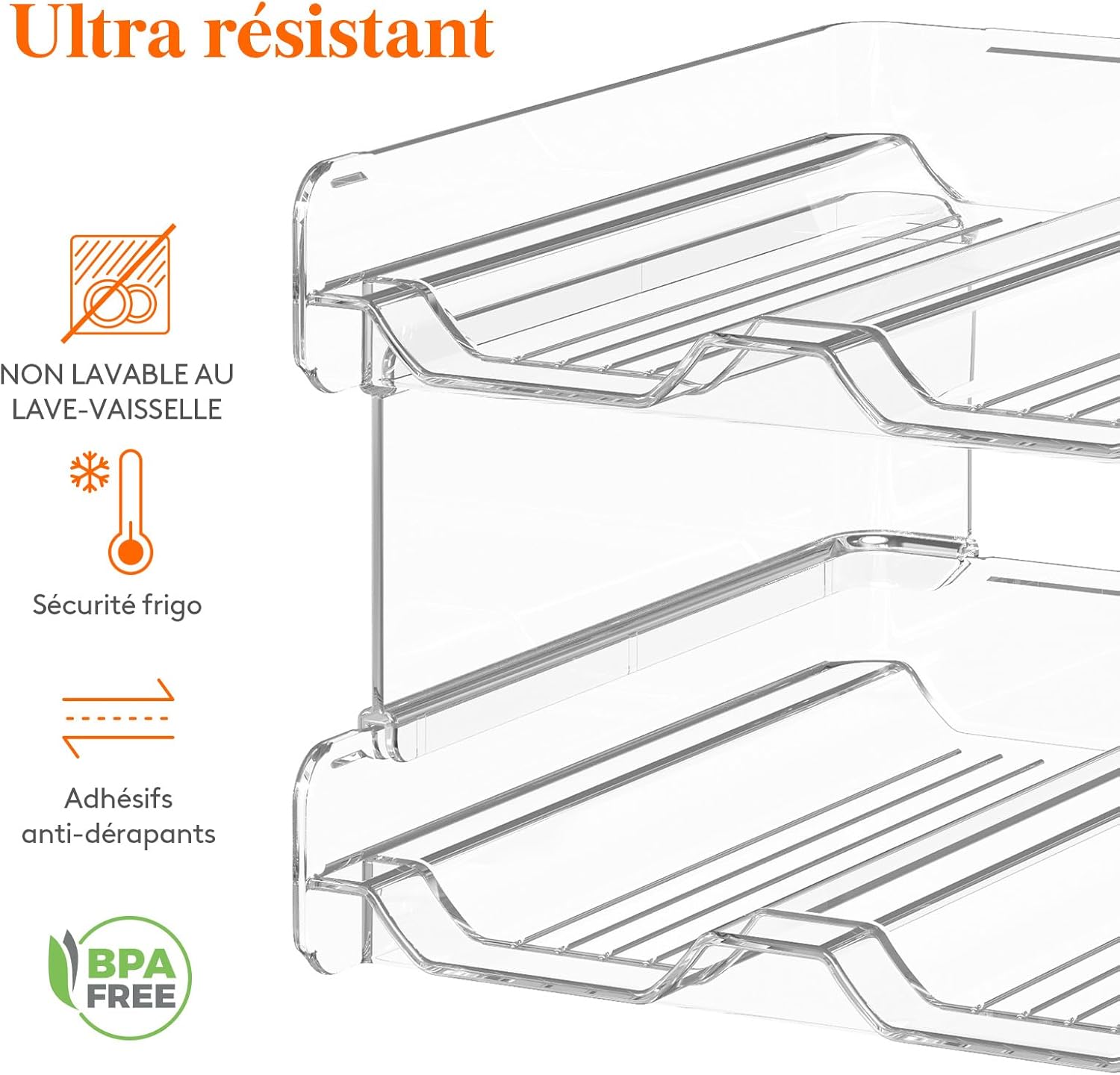 Lifewit - casier à vin empilable - transparent - stocke 4 bouteilles