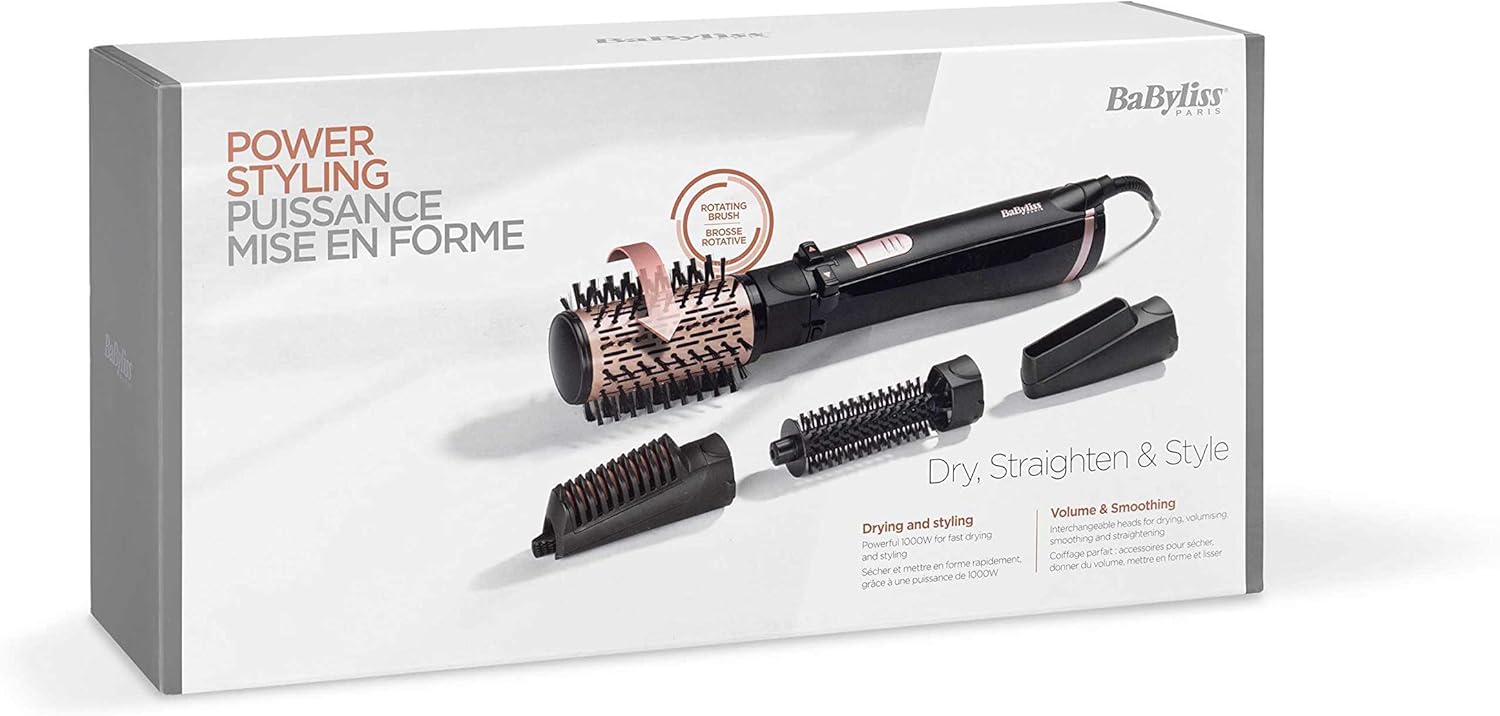 BaByliss - Brosse soufflante Dry Straighten Style - 4 accessoires - Fonction ionique - AS200E