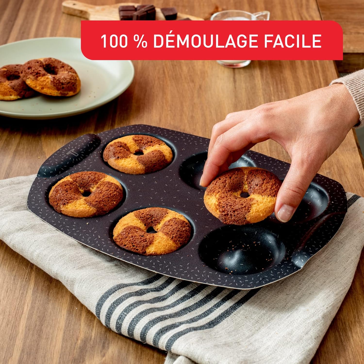 Tefal - PerfectBake Mini - 6 mini donuts - revêtement antiadhésif, aluminium recyclé, J5734602