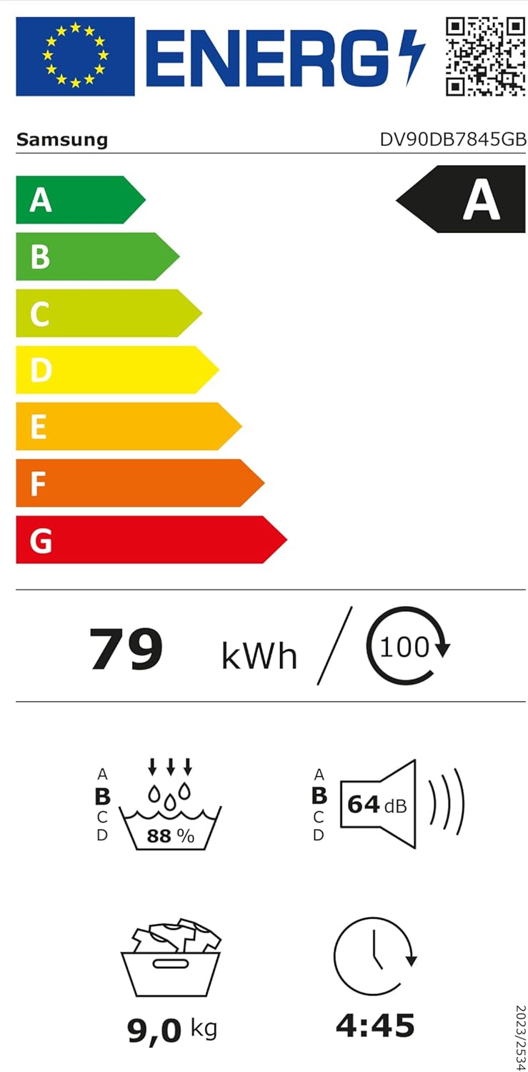 Sèche-linge frontal 9kg, inverter, WiFi, noir ASCIUG.C/FRONT