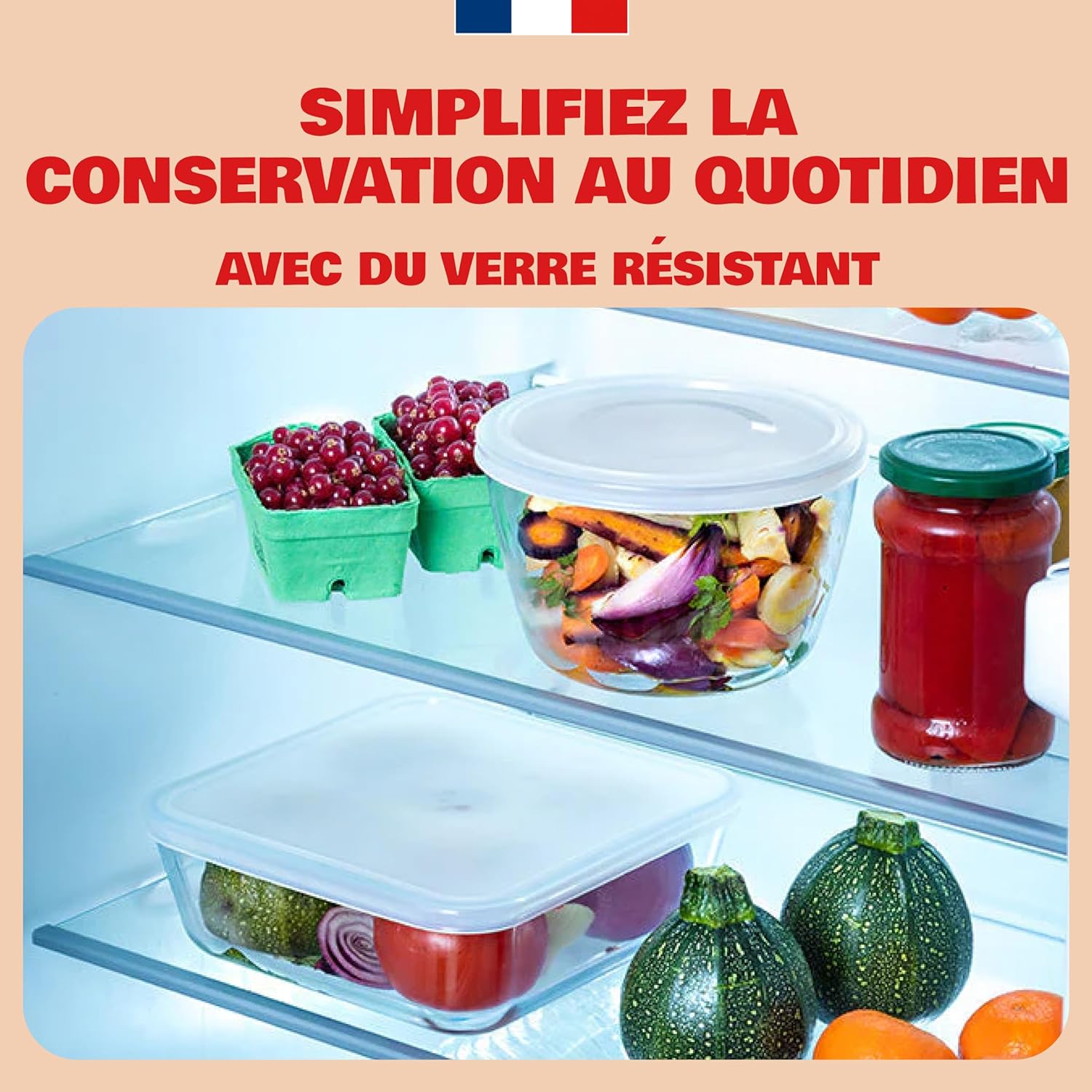 Pyrex - Spécial Congélateur Rectangulaire 19x14 cm - Verre borosilicate résistant et sans BPA