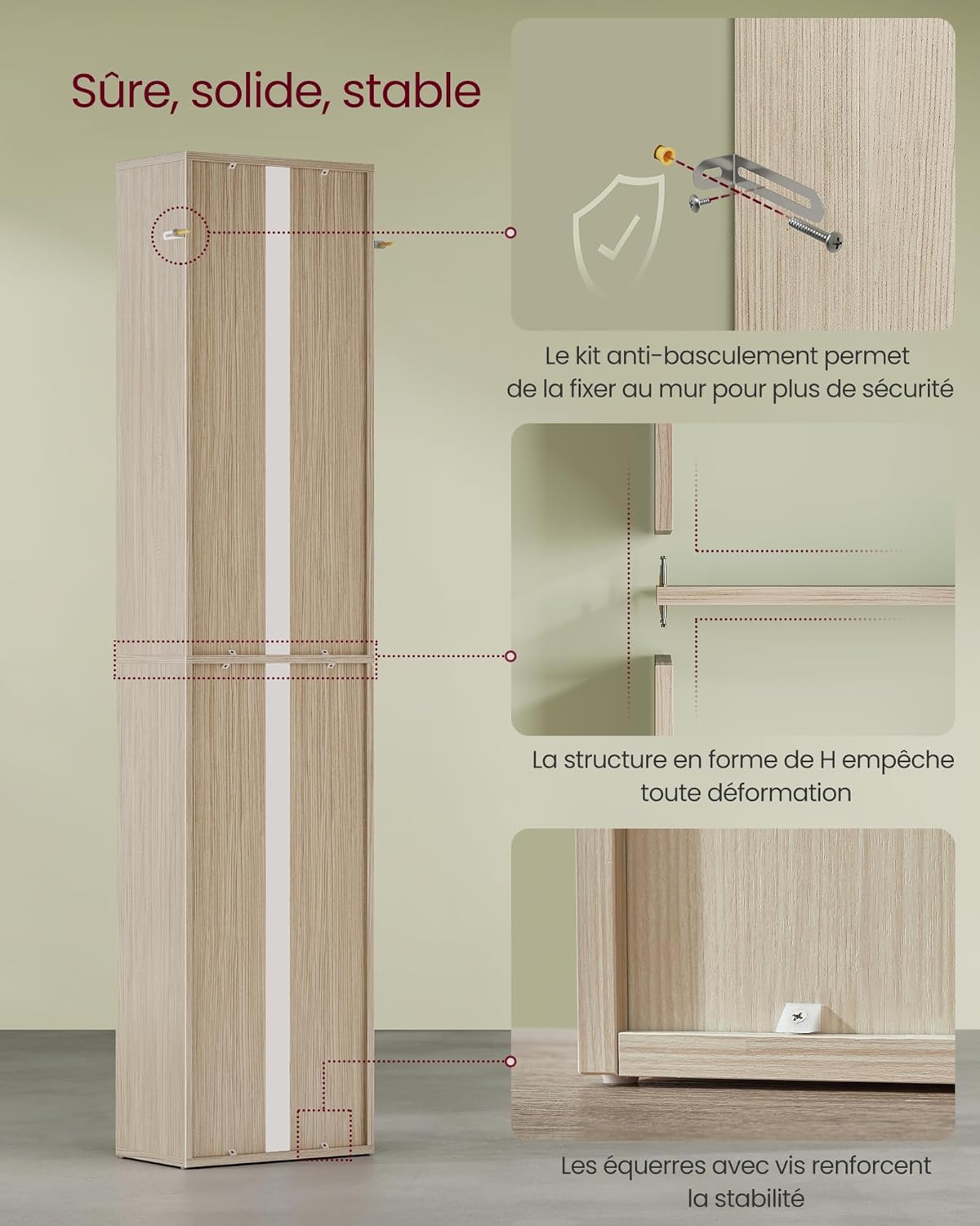 VASAGLE - bibliothèque sur 6 niveaux - 24x40x178,5 cm - rangement ouvert LBC167L01