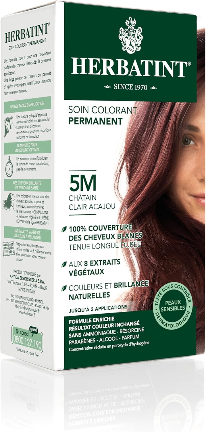Herbatint - Coloration 5M - 150ml - sans ammoniaque, 100% couvrant 5M
