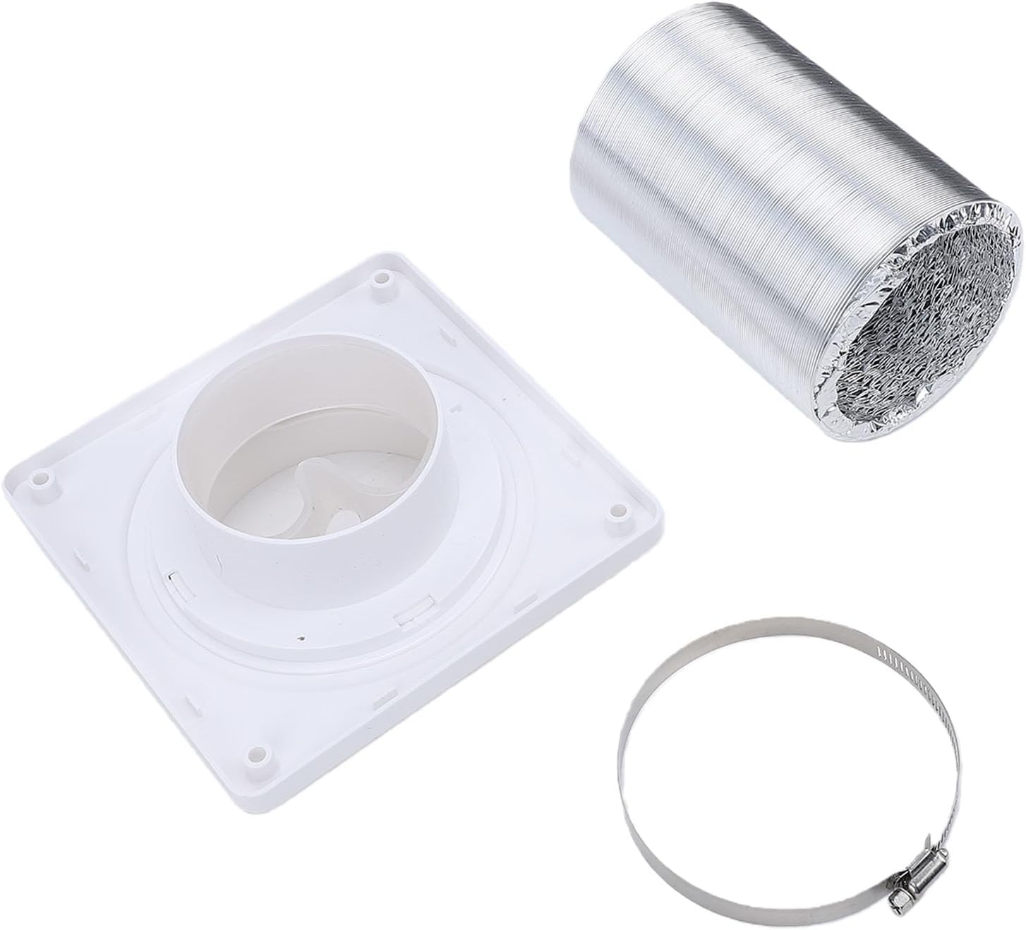 Fafeicy - kit de raccordement sécheuse - 10 cm/2,4 m - verrou rotatif, tuyau alu flexible