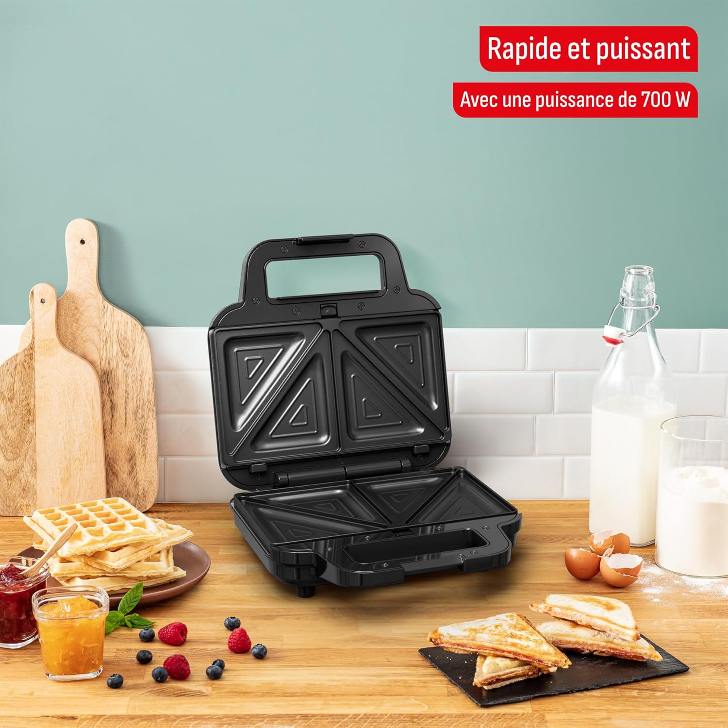 Tefal - UltraCompact 3-en-1 - compact - gaufres, sandwichs, paninis, 700W - SW383D10