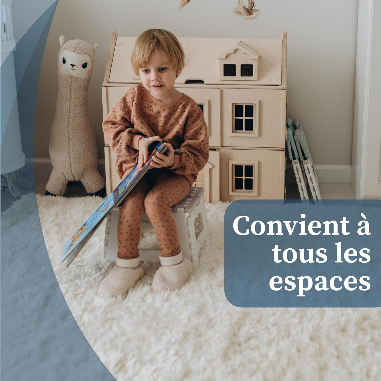 Bisoo - Tabouret pliable enfant, 22cm, portable WC/bain, lilas