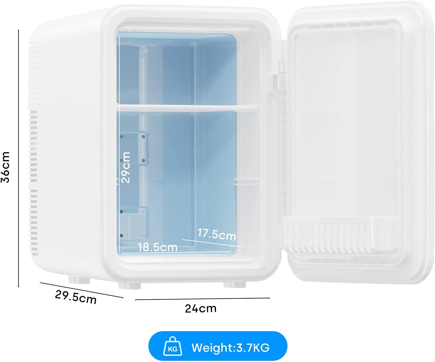 Enventor - Mini frigo 10L - refroidissement/chauffage, 12V/220V, compact