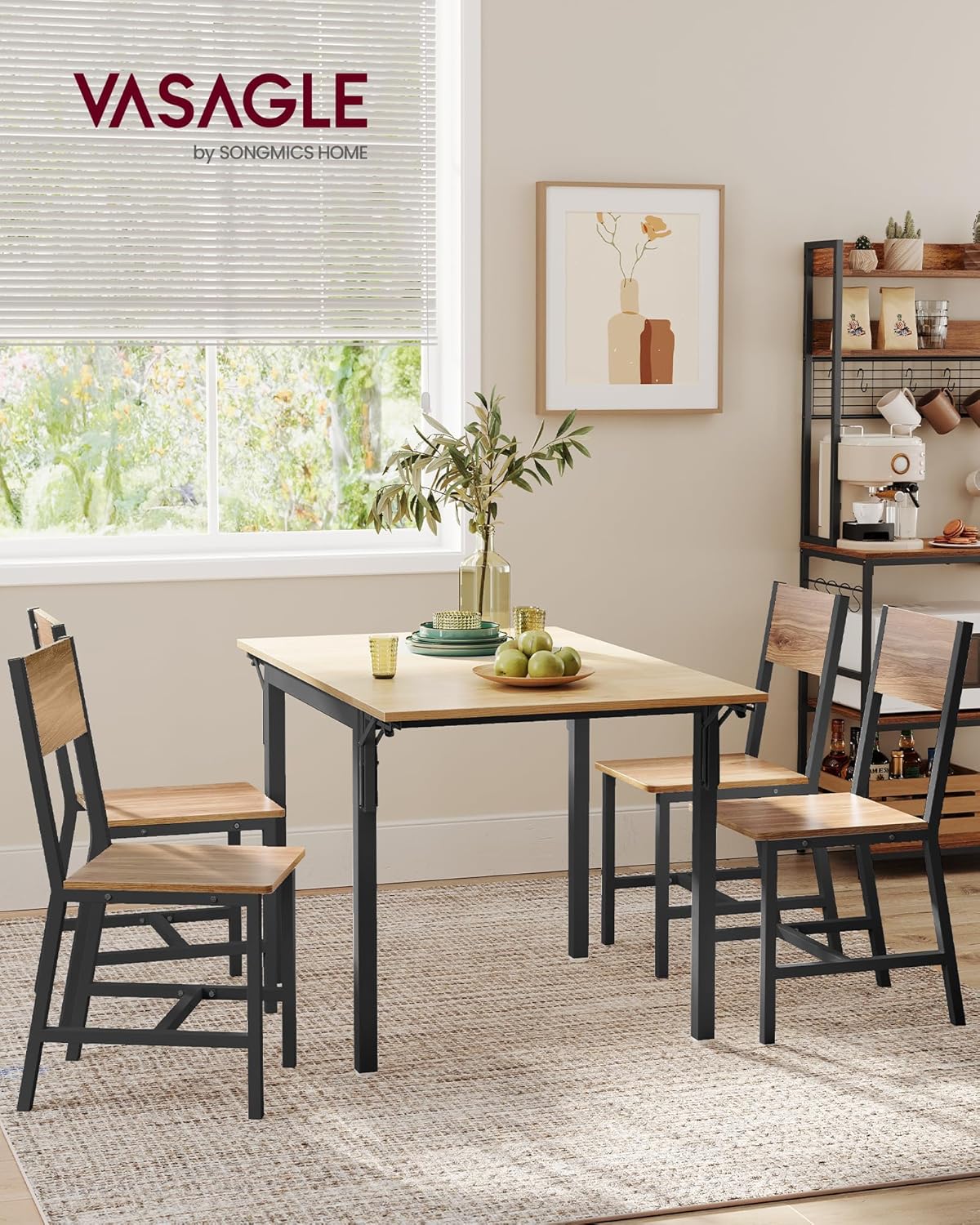 VASAGLE - Lot de 2 chaises industrielles, acier, 84x46x54 cm, LDC092Y101