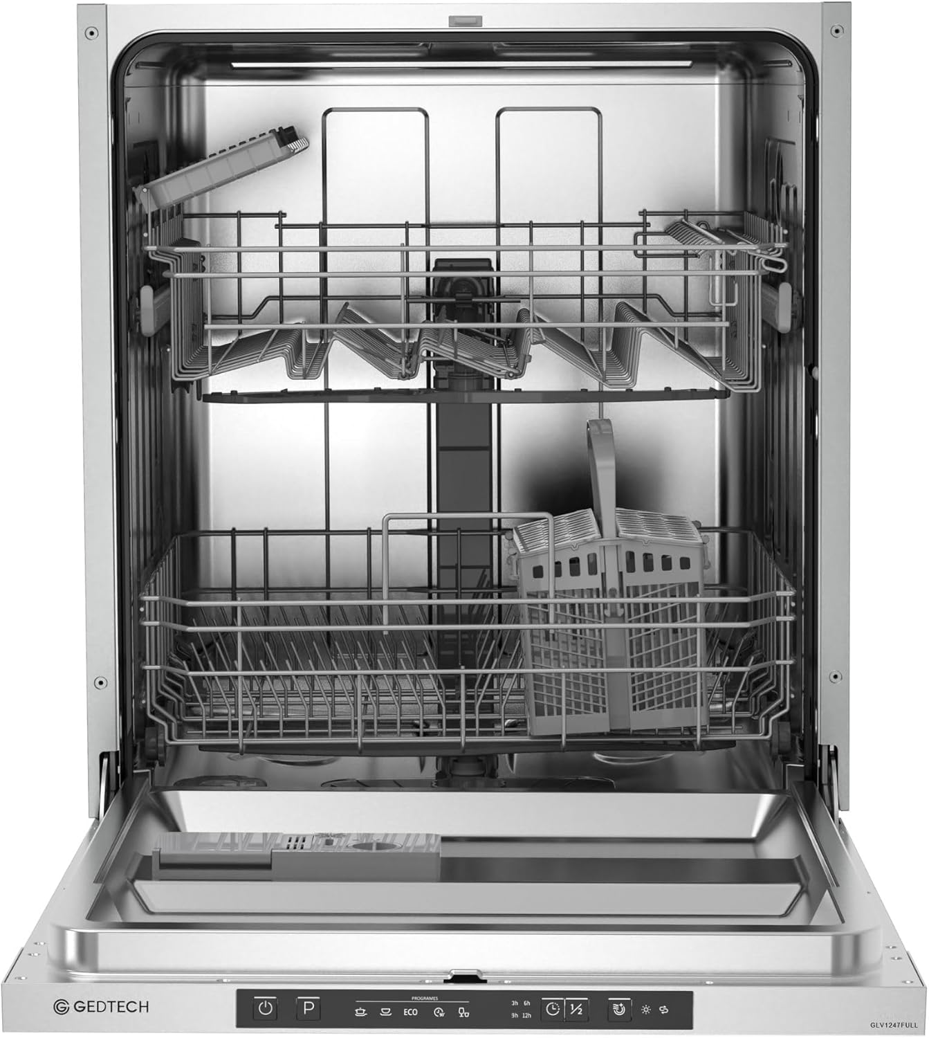 GEDTECH - Lave-vaisselle full encastrable - 12 couverts, 47 dB, départ différé - GLV1247FULL