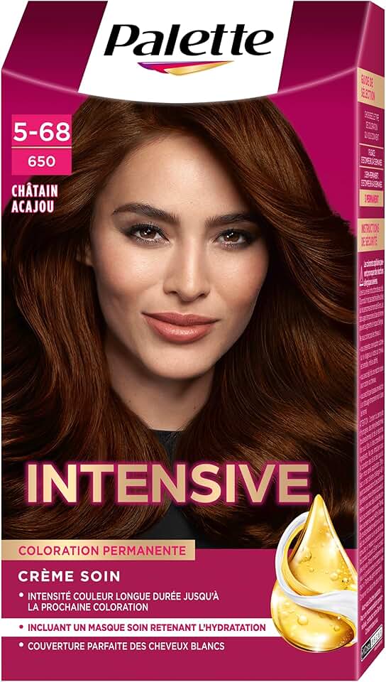 Schwarzkopf - Palette Coloration Crème Permanente - 100% couvrance blancs - 8 semaines - Chatain Acajou 650