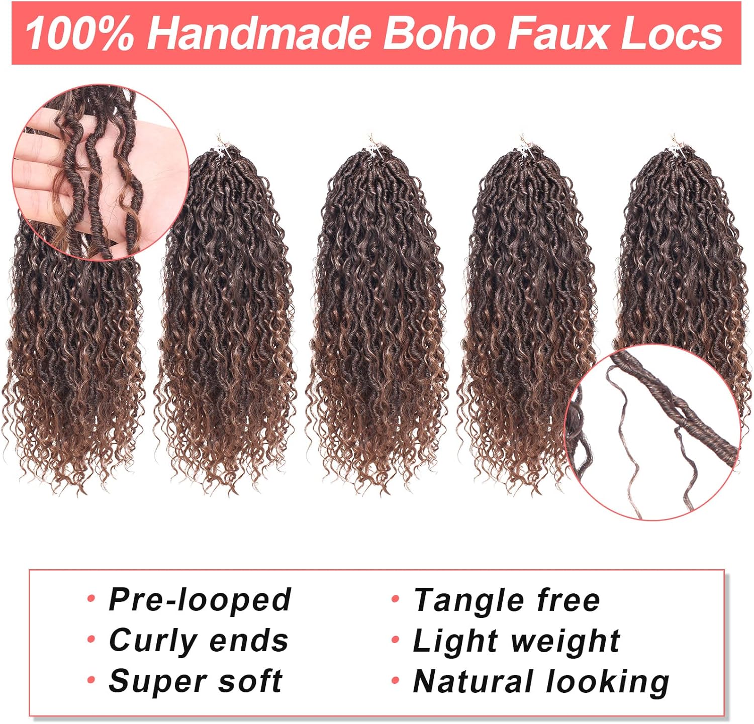 Xtrend - Faux Locs cheveux bouclés, 14