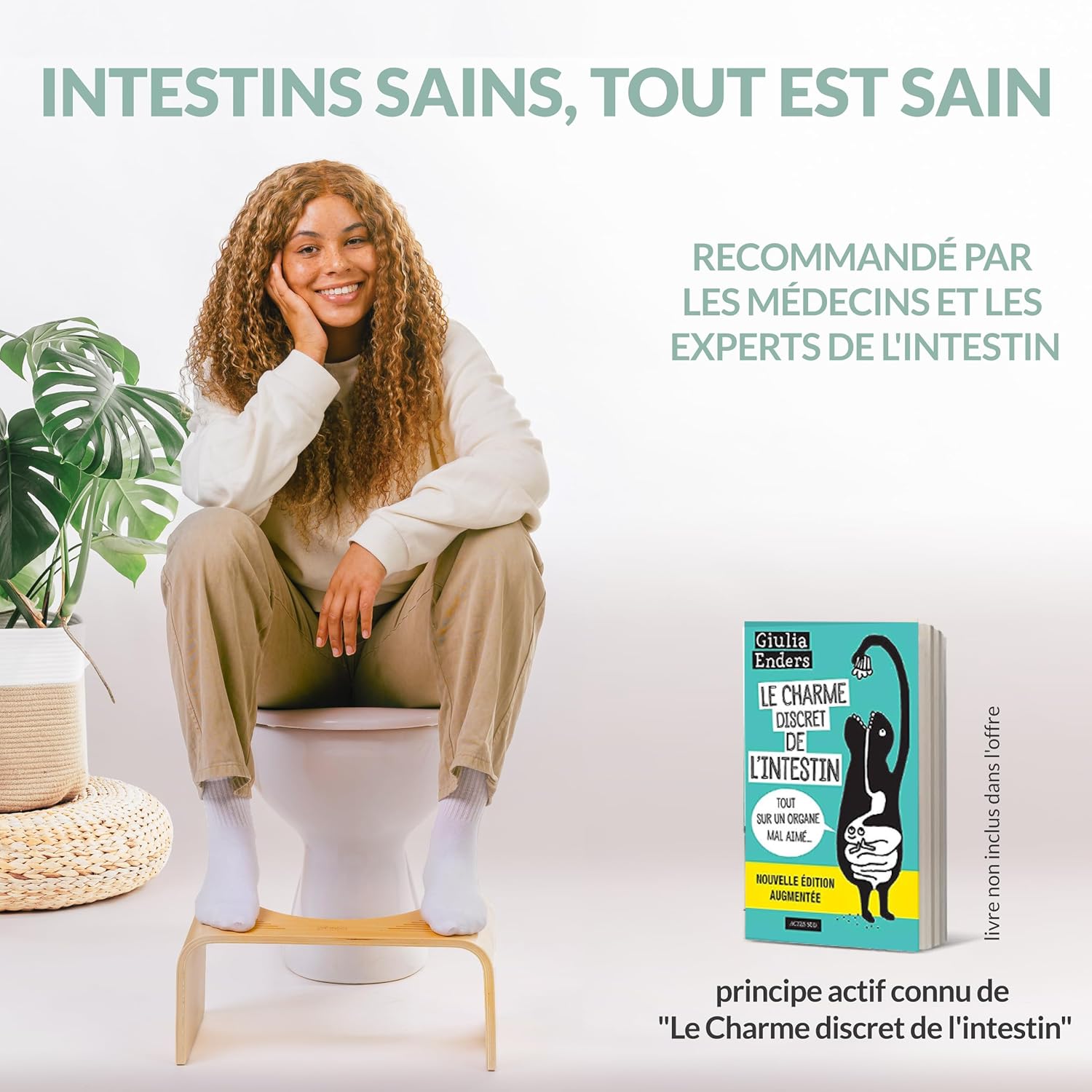 Hey Nature - HOCA Tabouret Pliant Bambou - Pied WC adulte, 35cm, Anti-hémorroïdes