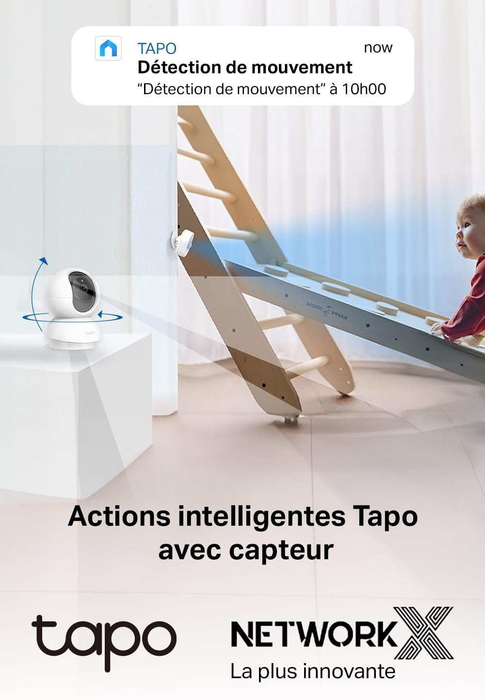TP-Link - Tapo C210 - caméra WiFi 2K 3MP, rotation 360°, audio bidirectionnel, vision nocturne, détection personne, C210