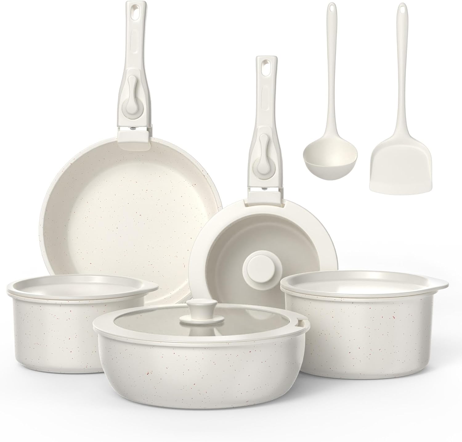 Zyronem - batterie cuisine 13 pièces céramique induction poignées amovibles